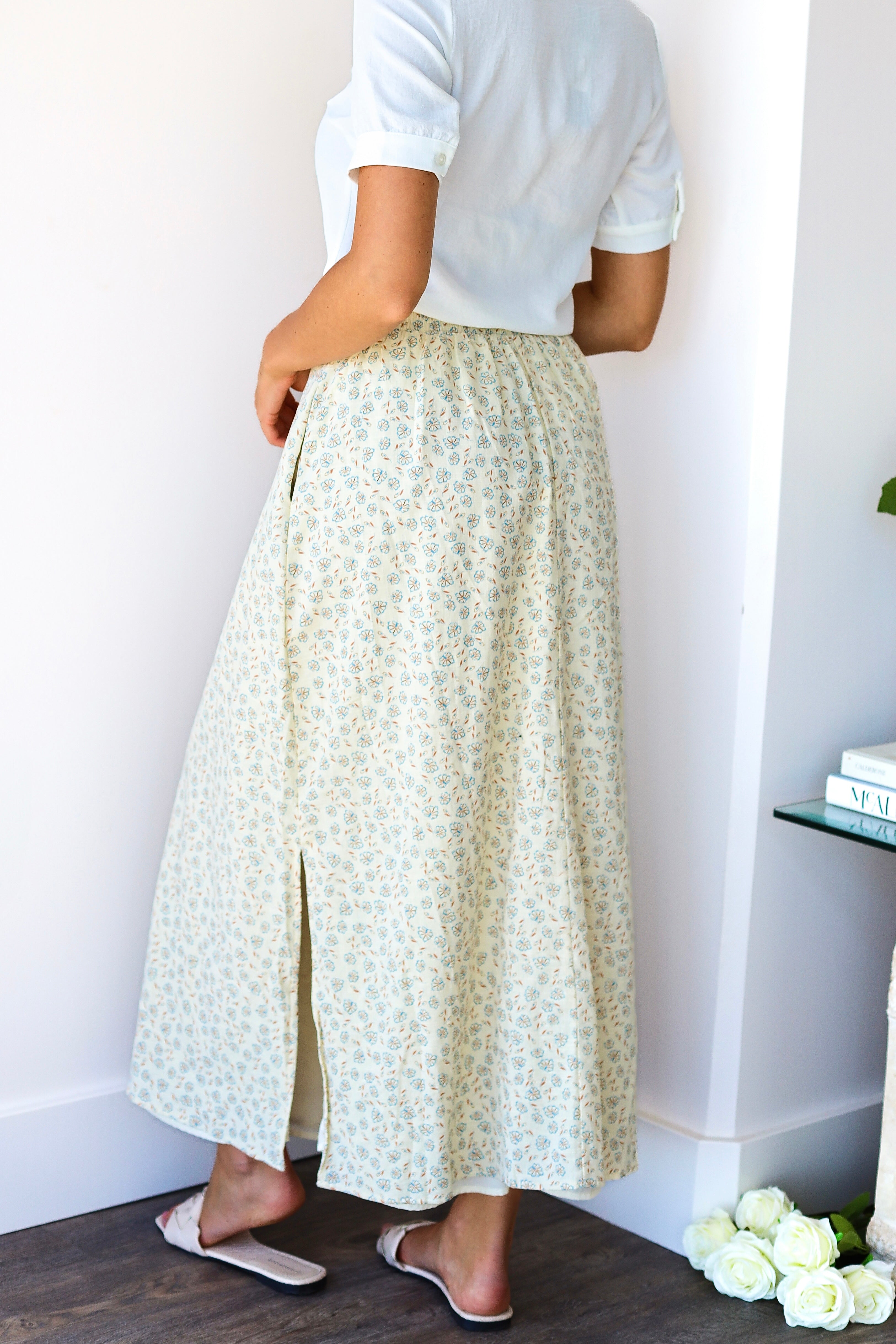 Cotton Slip Maxi Skirt
