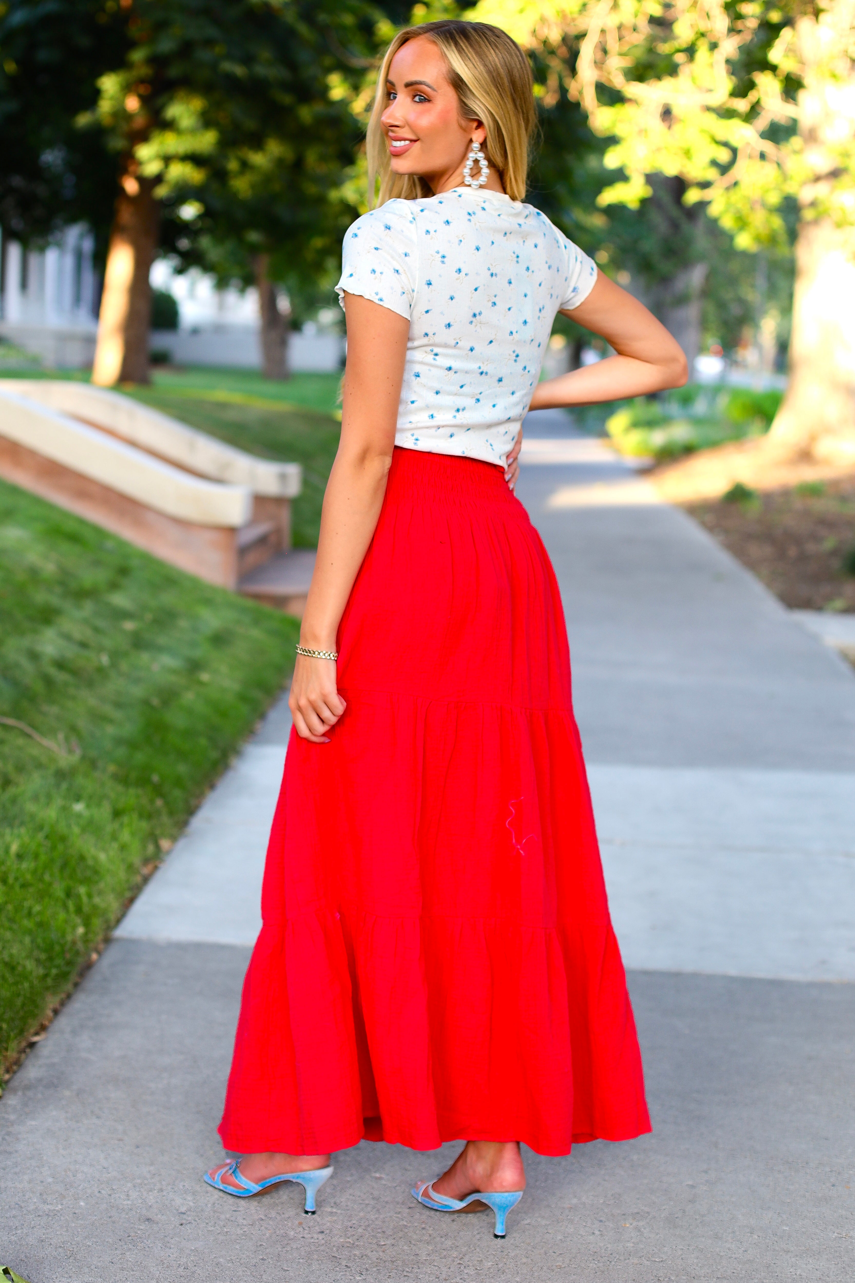 Met My Match Gauze Maxi Skirt