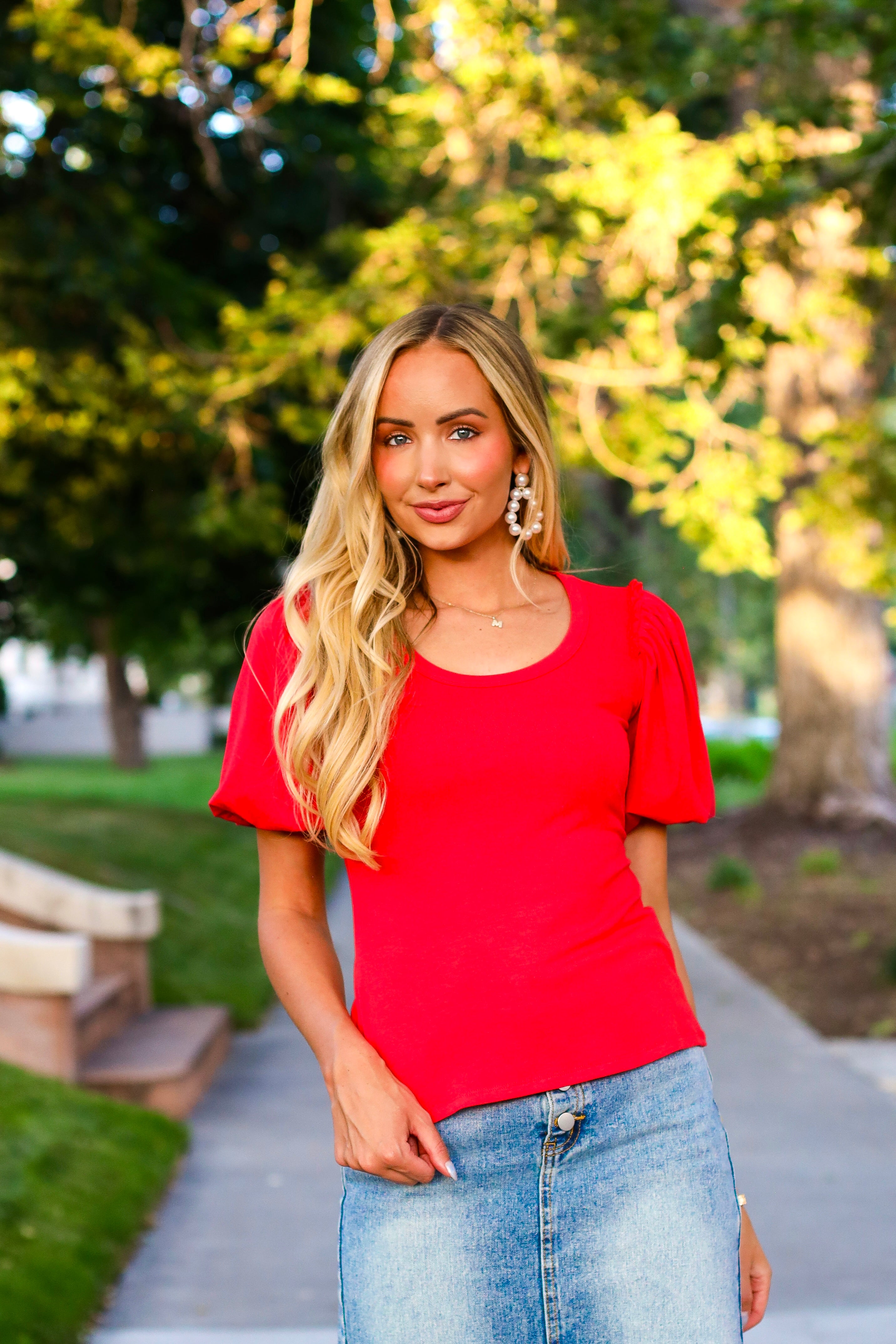 Bubble Sleeve Blouse