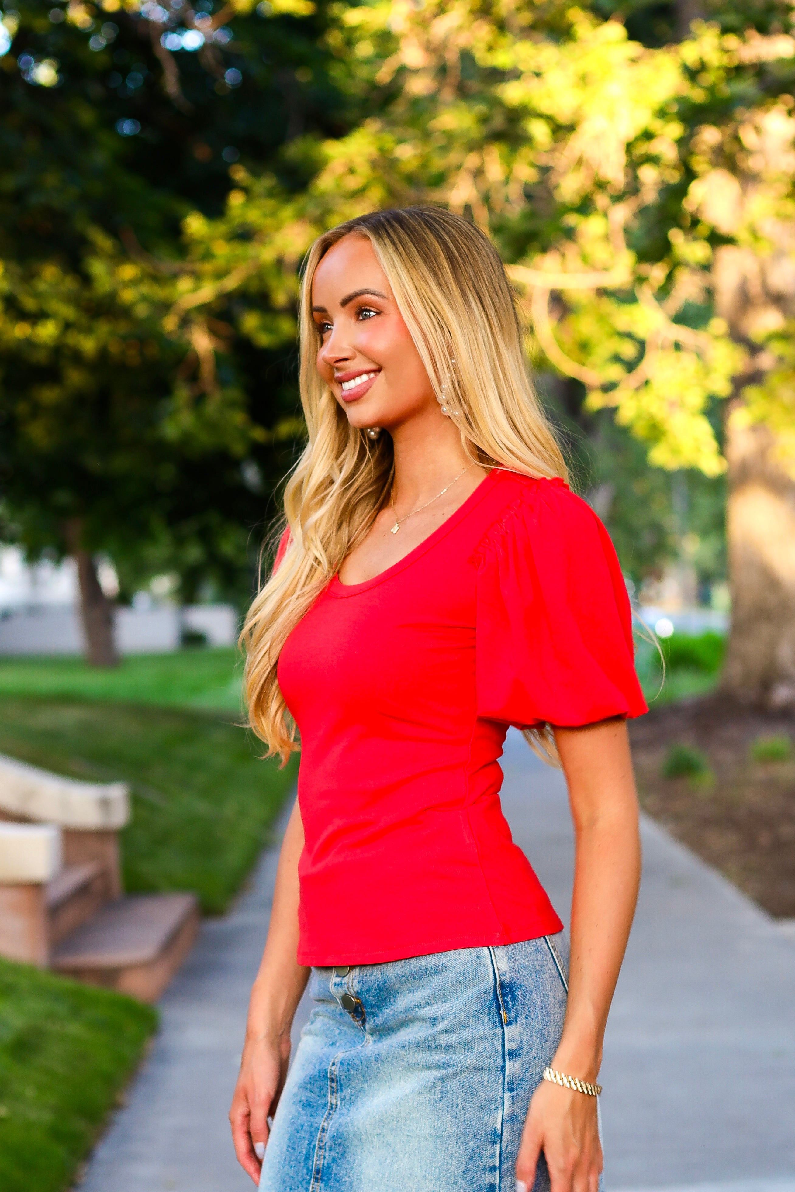 Bubble Sleeve Blouse