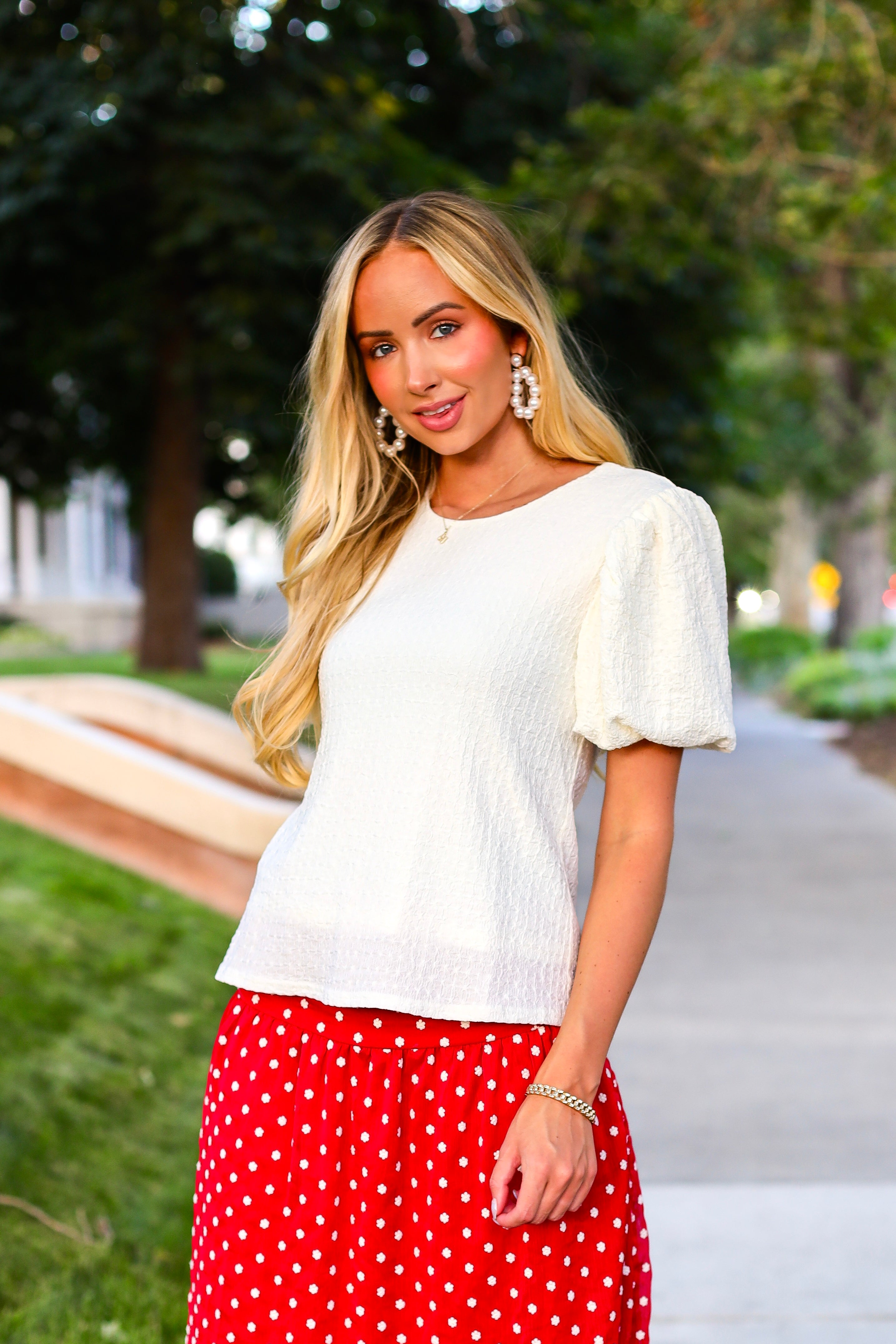 Textured Puff Sleeve Top