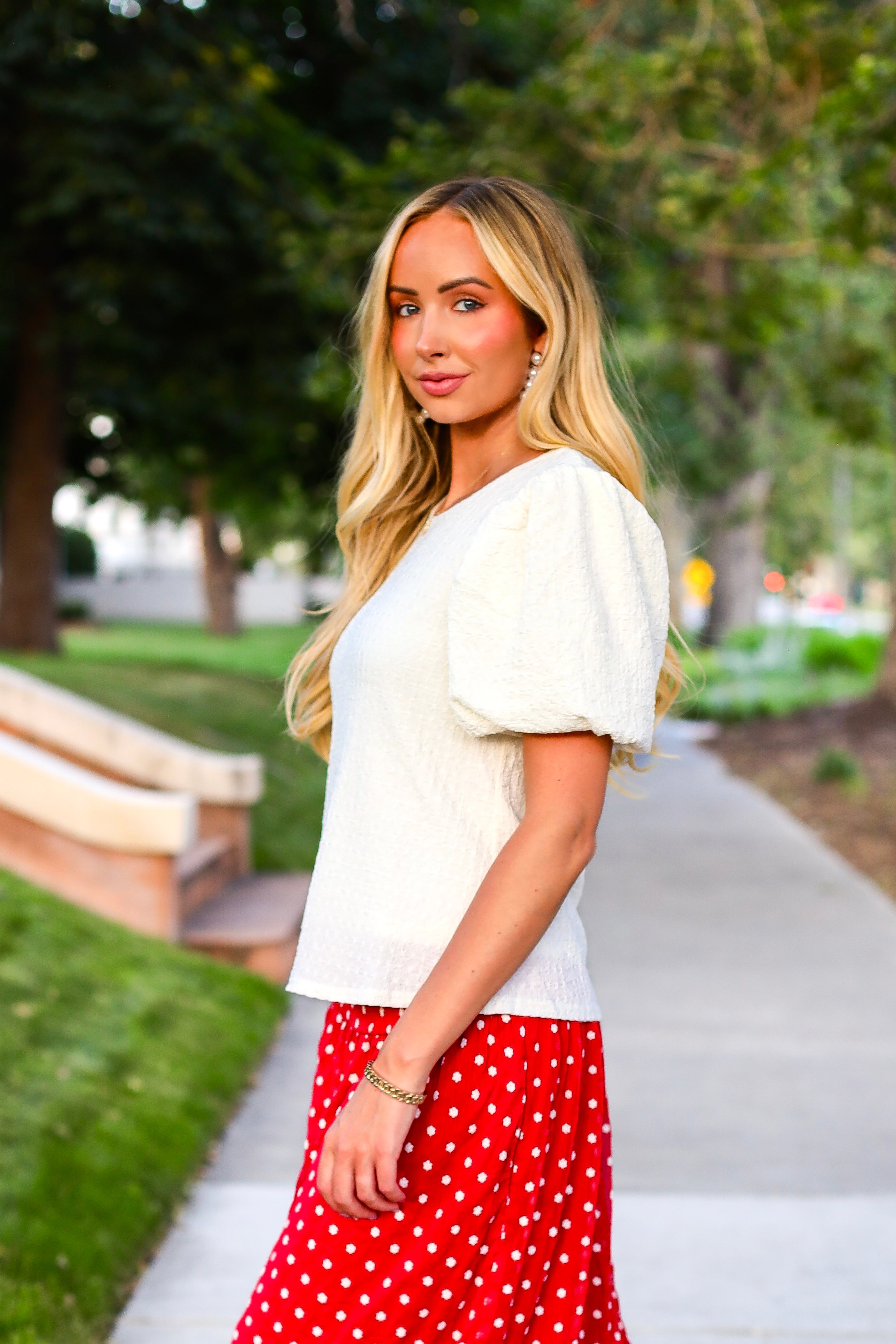 Textured Puff Sleeve Top