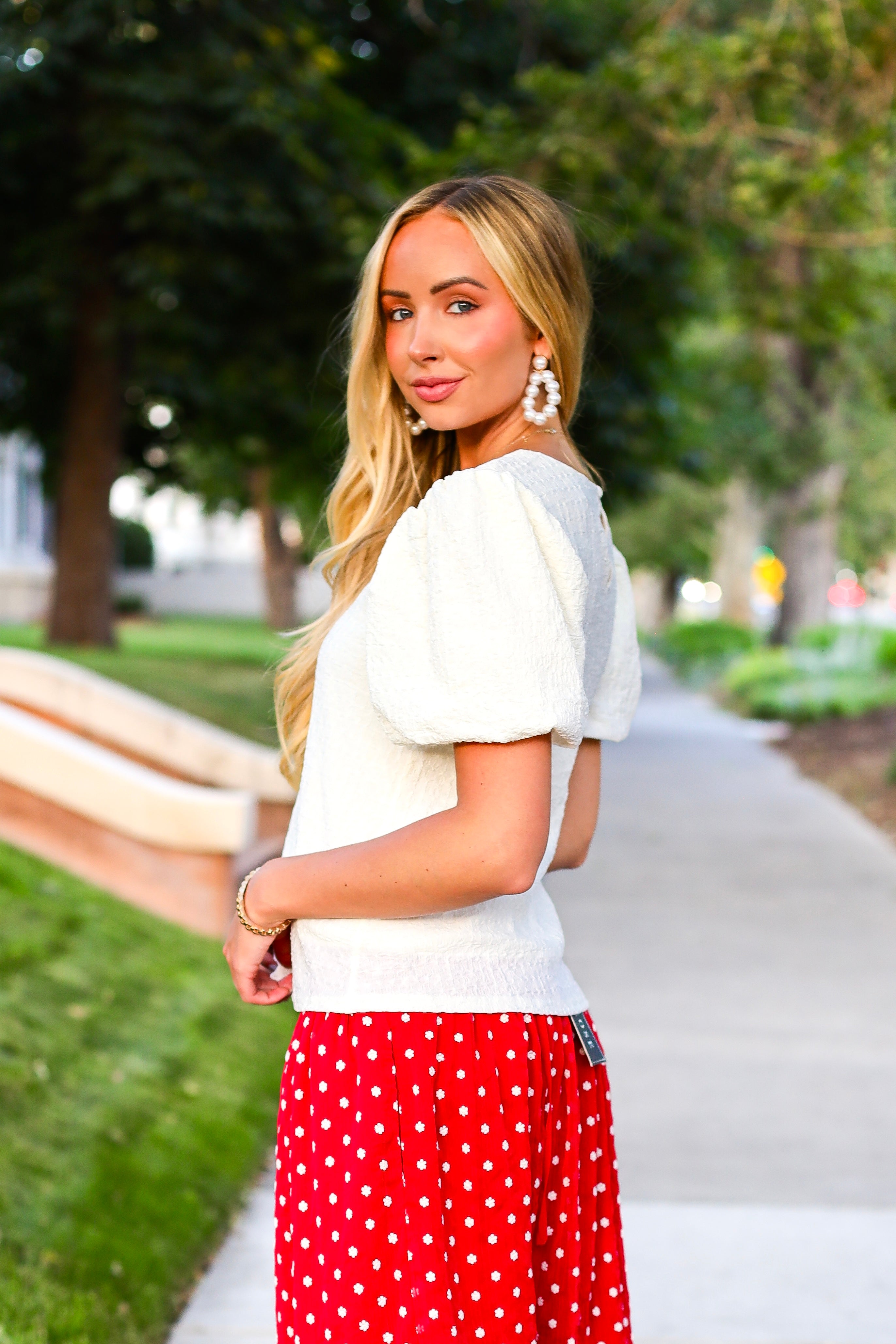 Textured Puff Sleeve Top