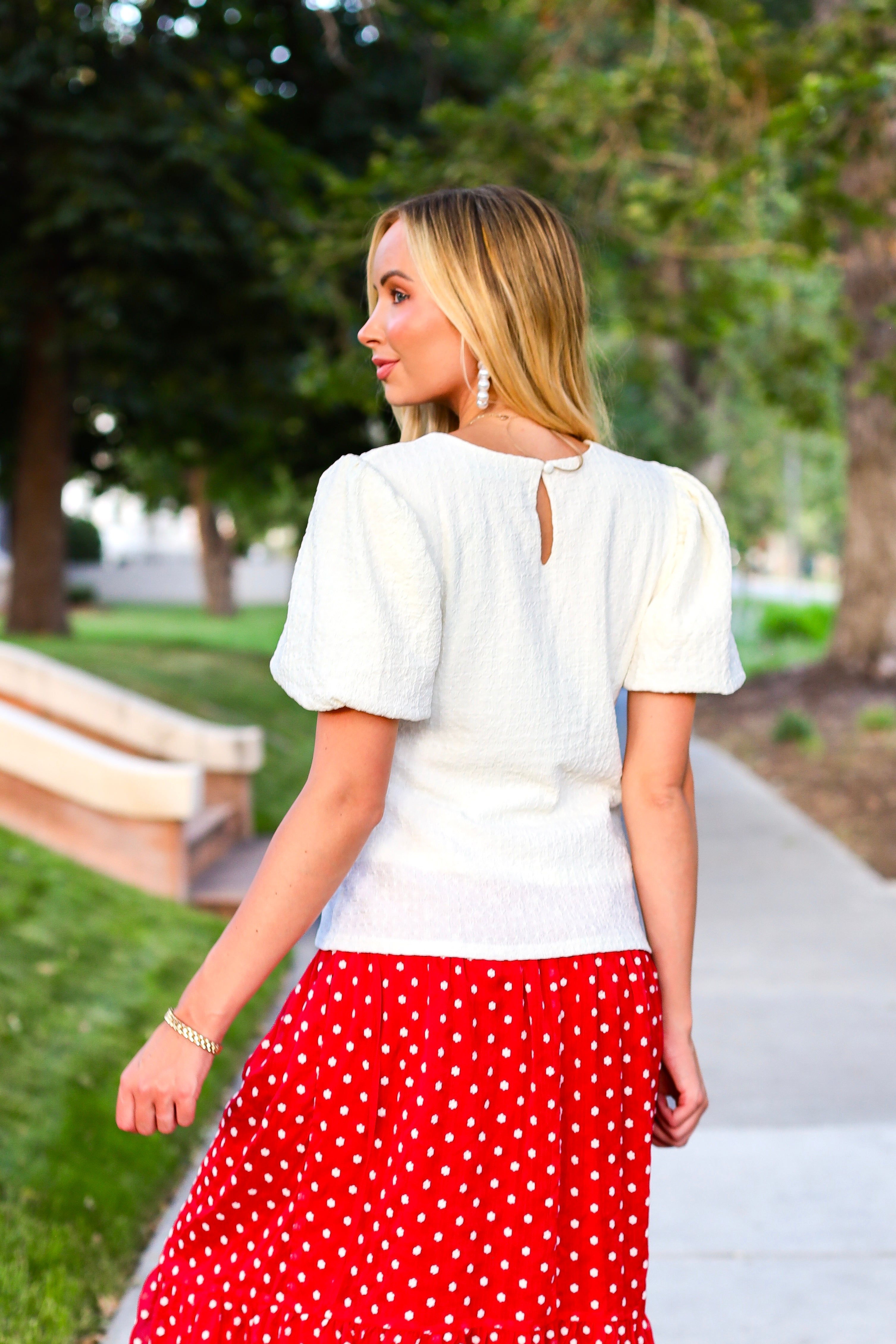 Textured Puff Sleeve Top