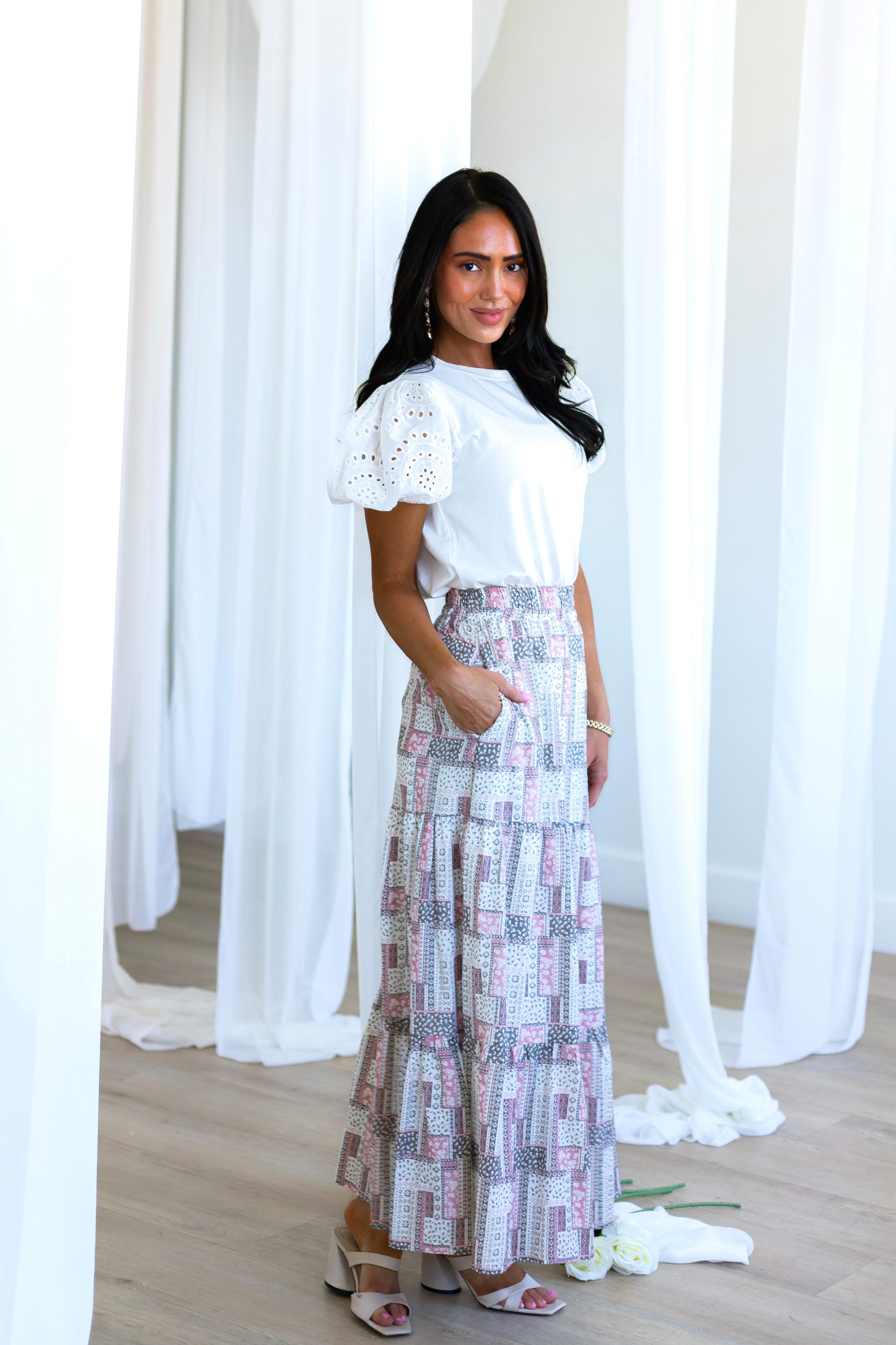 Eyelet Puff Sleeve Top