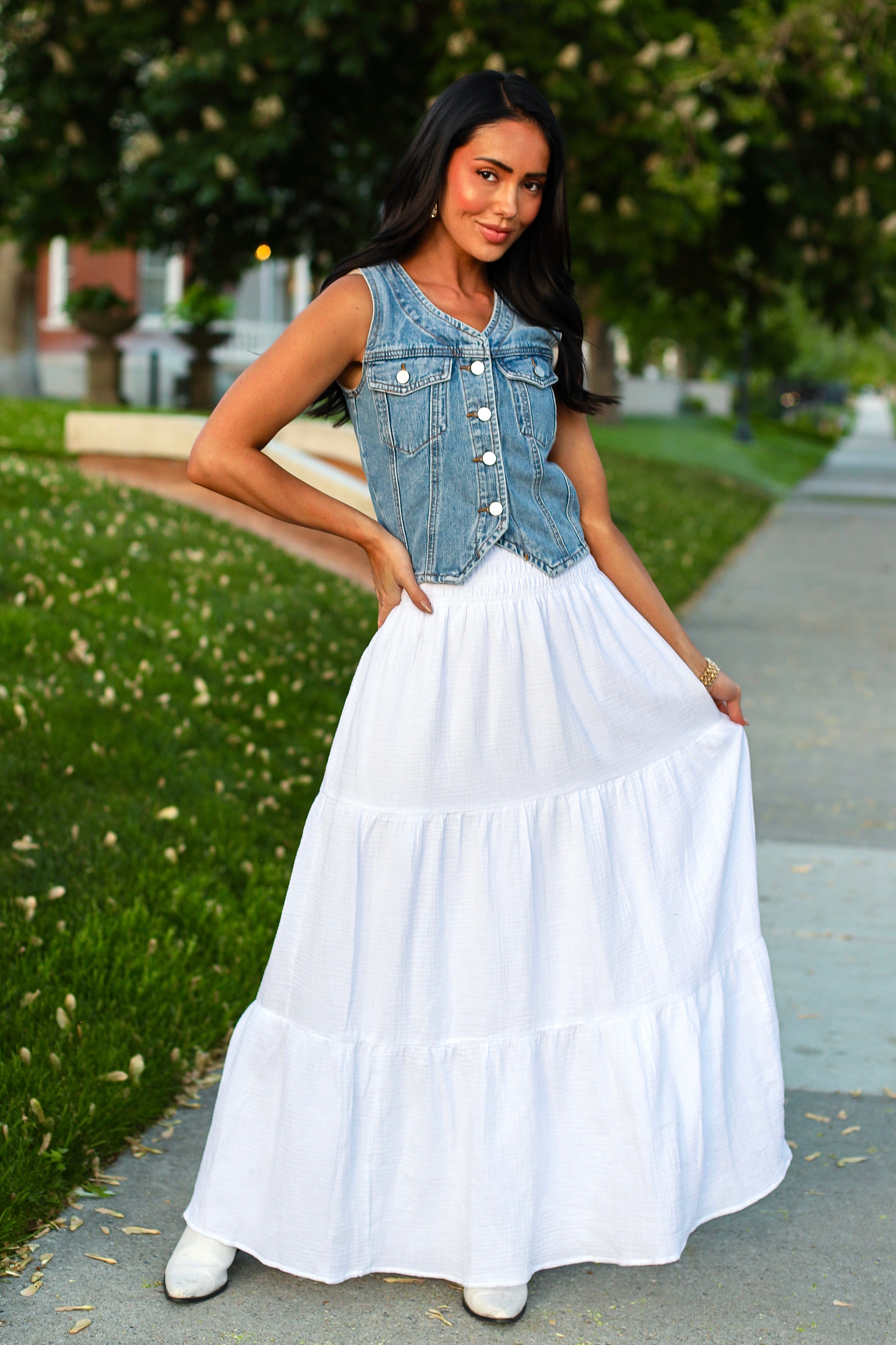 Met My Match Gauze Maxi Skirt