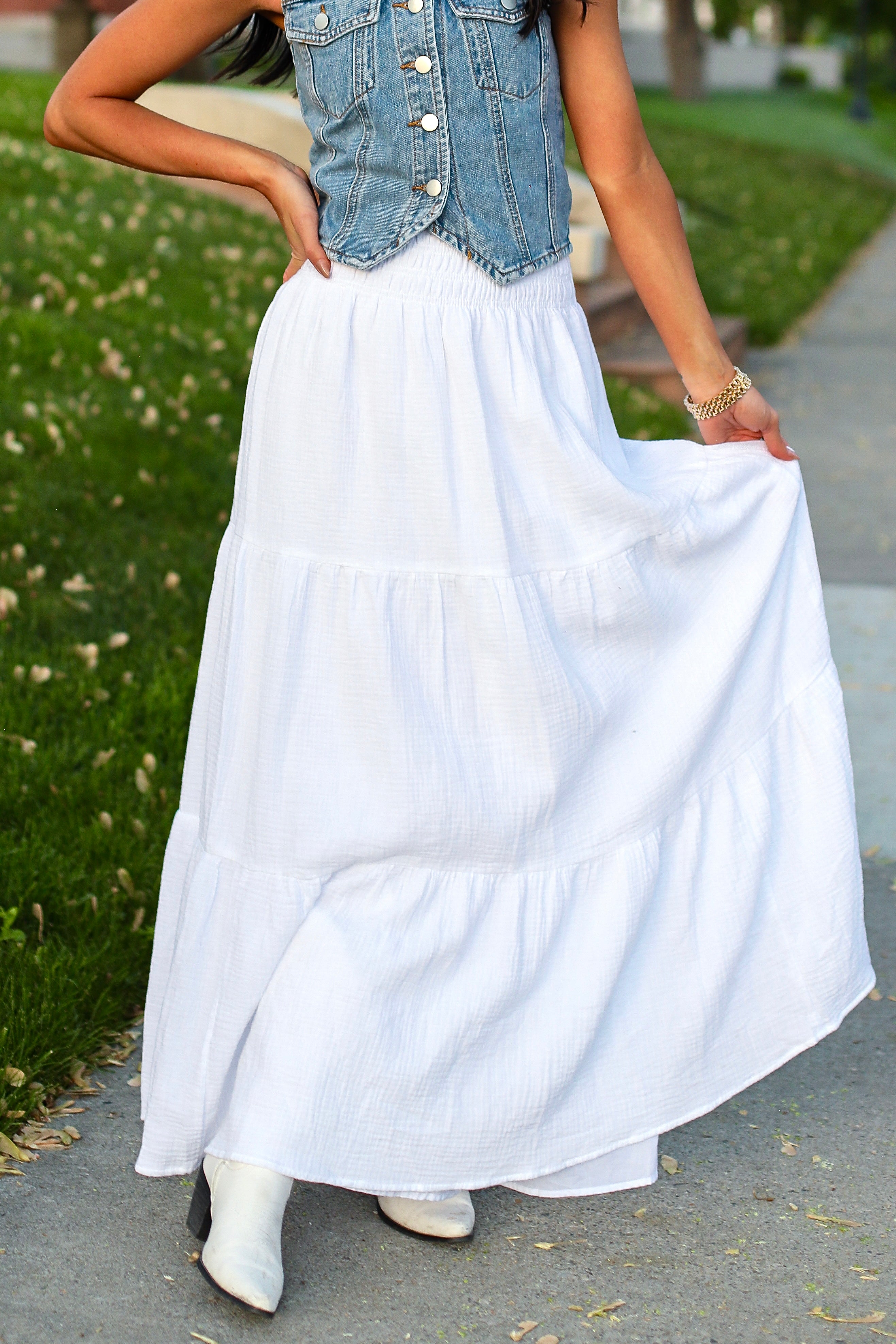 Met My Match Gauze Maxi Skirt