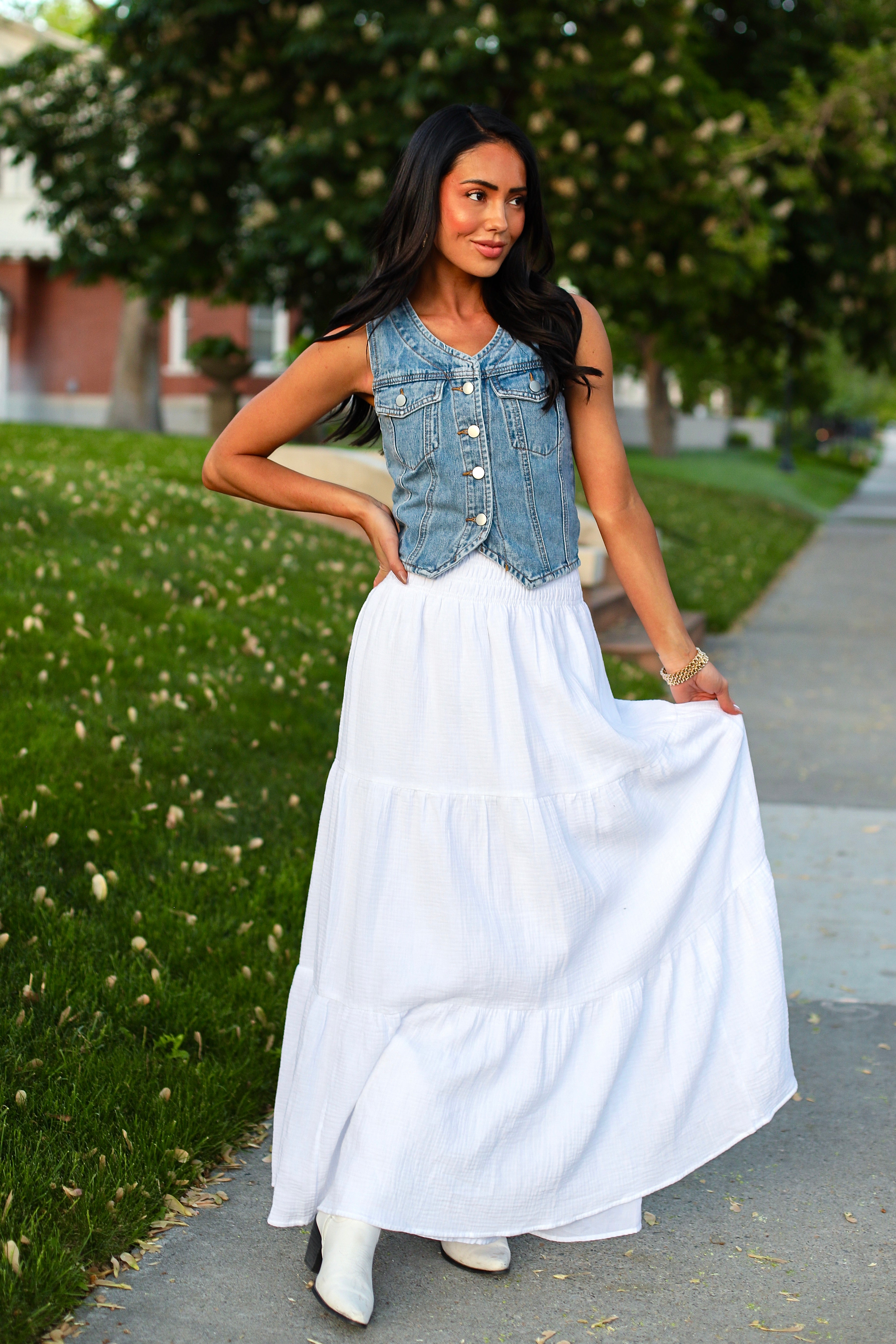 Met My Match Gauze Maxi Skirt