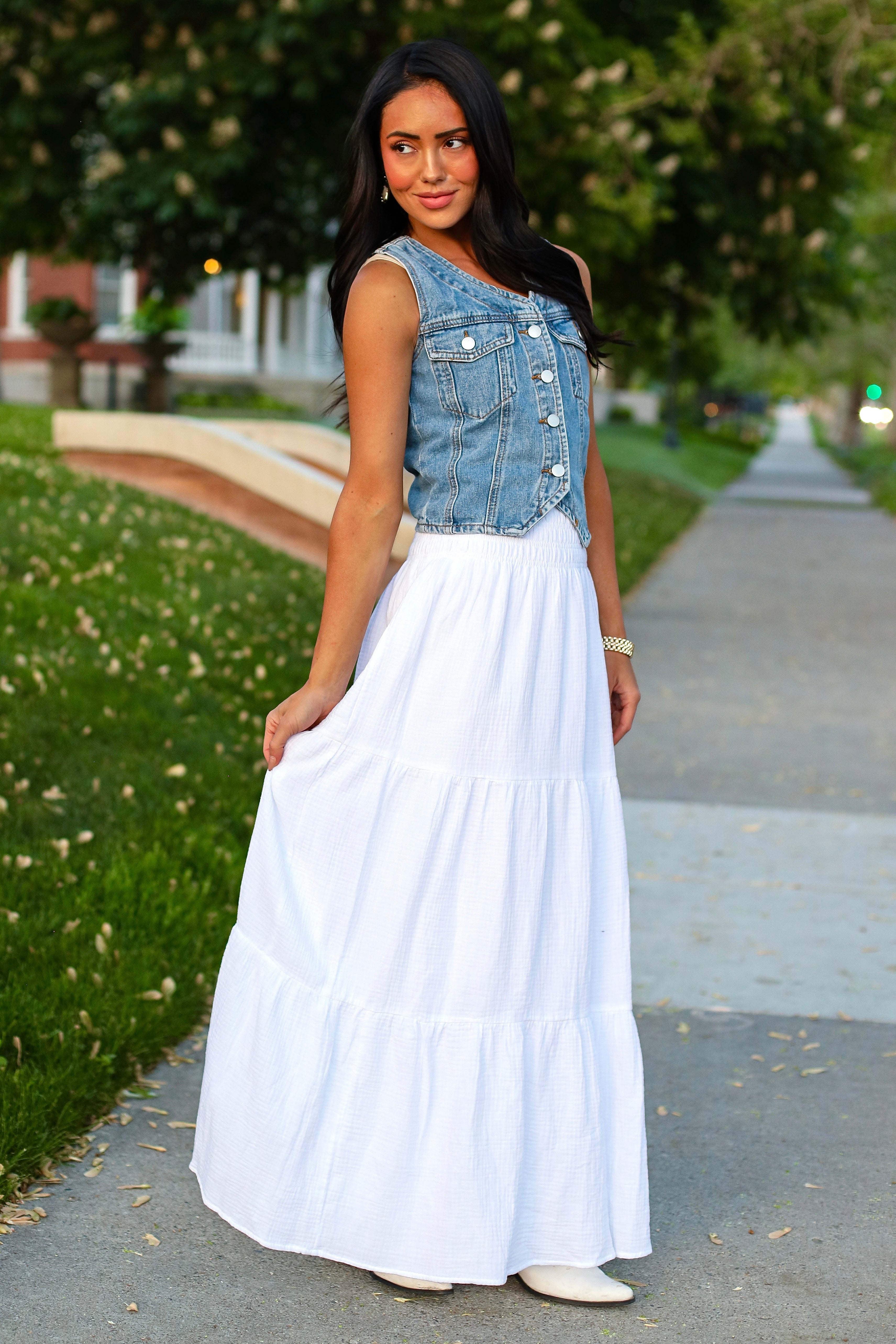 Met My Match Gauze Maxi Skirt