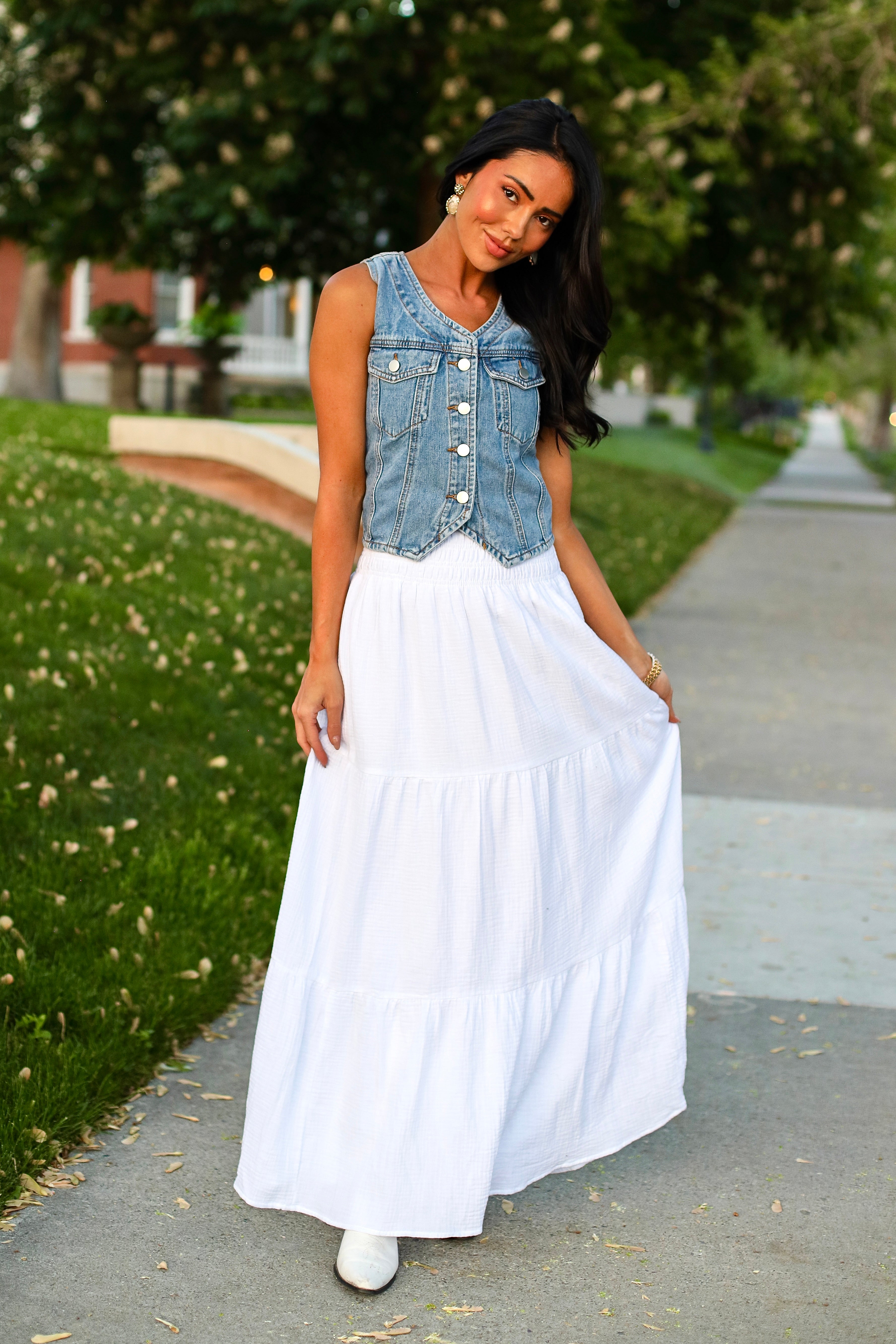 Met My Match Gauze Maxi Skirt