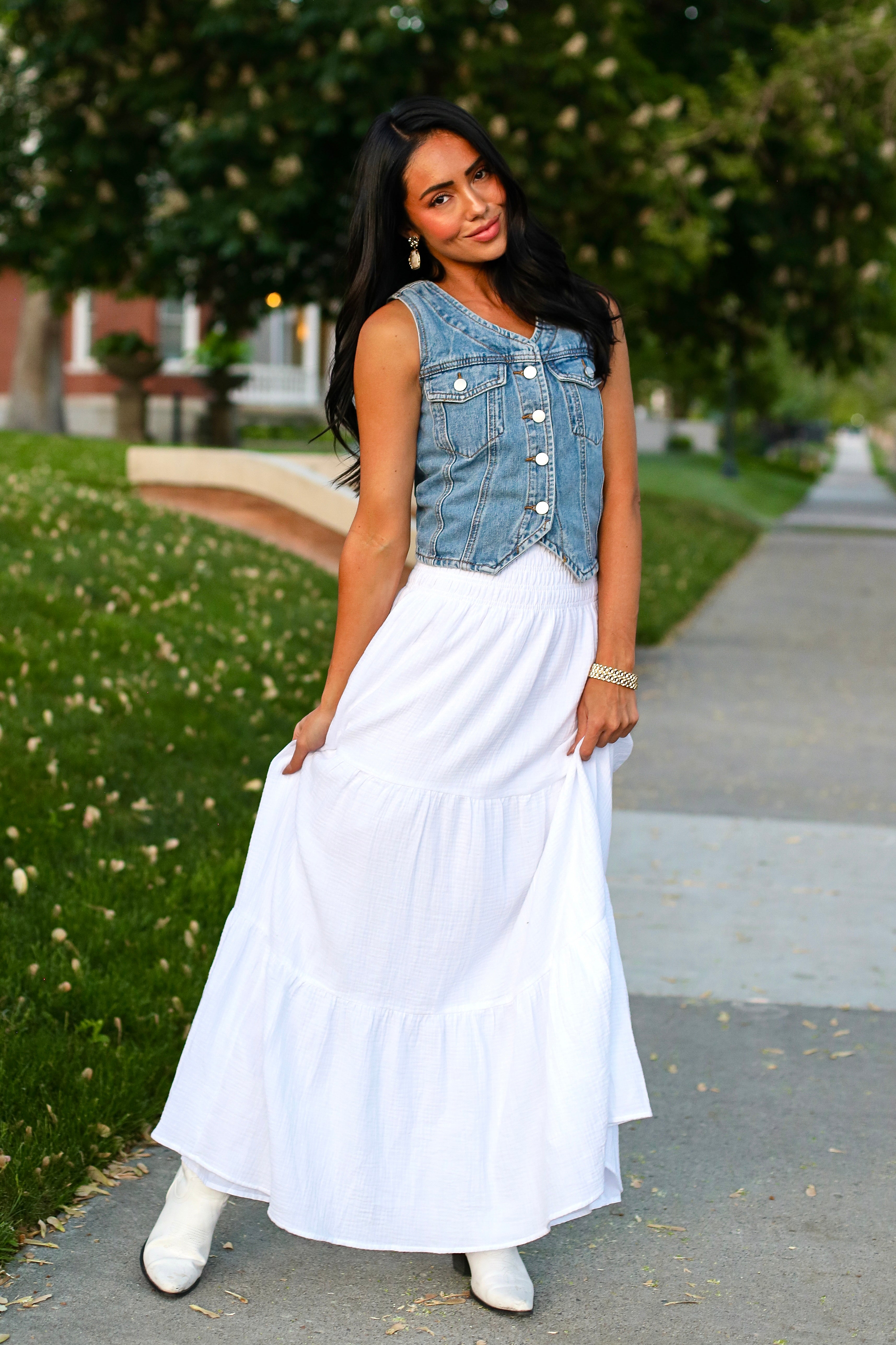 Met My Match Gauze Maxi Skirt