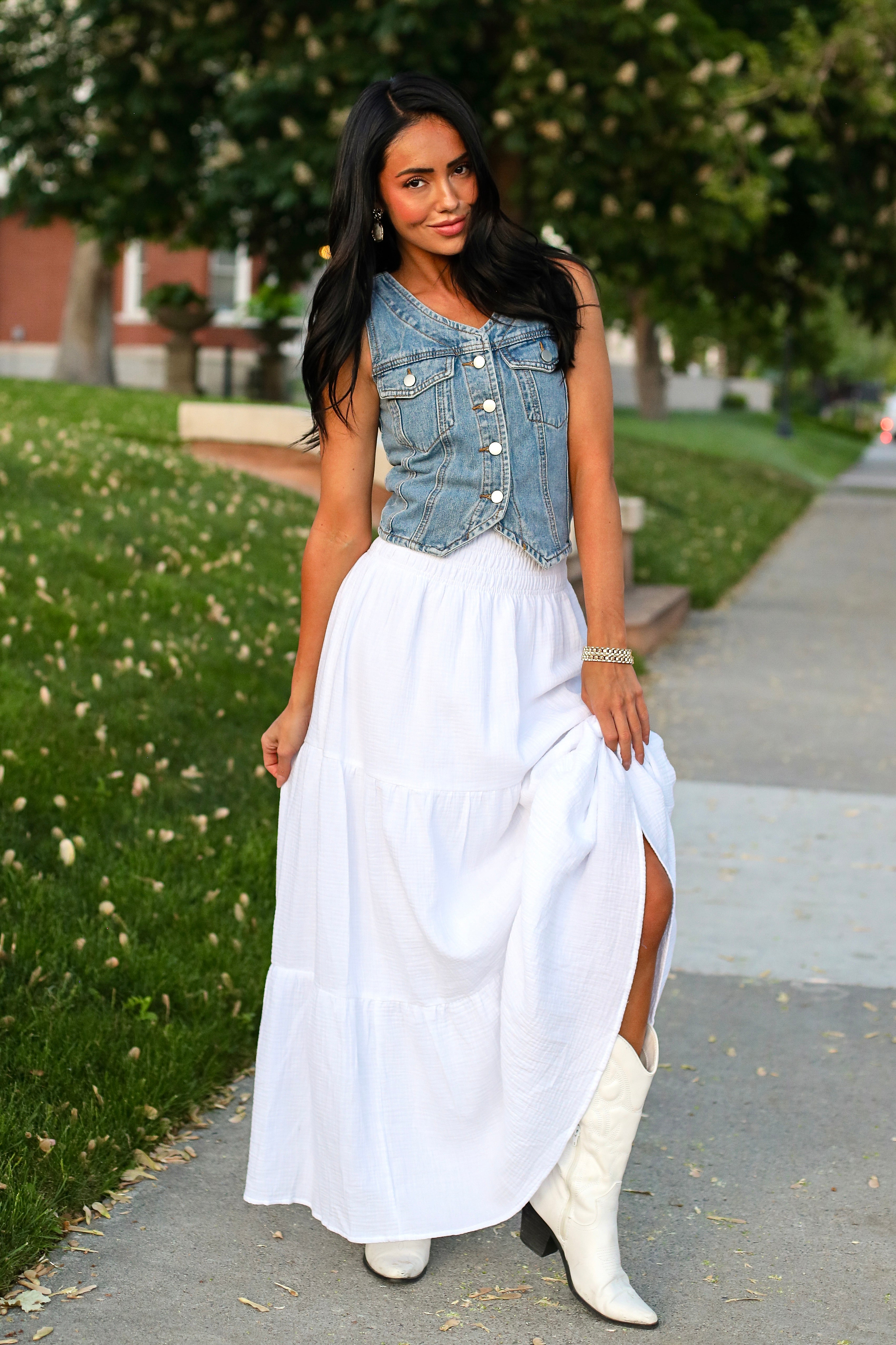 Met My Match Gauze Maxi Skirt