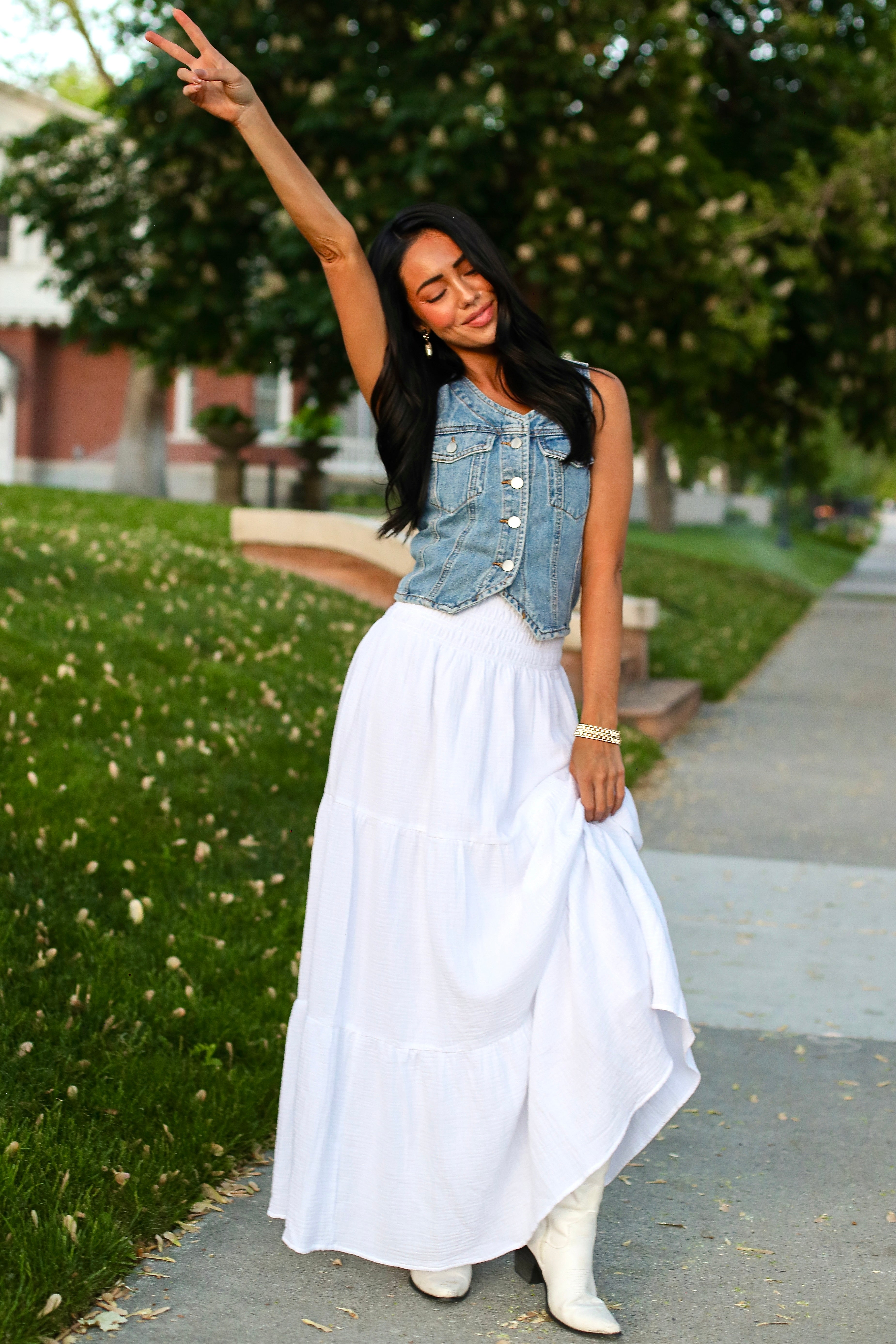 Met My Match Gauze Maxi Skirt