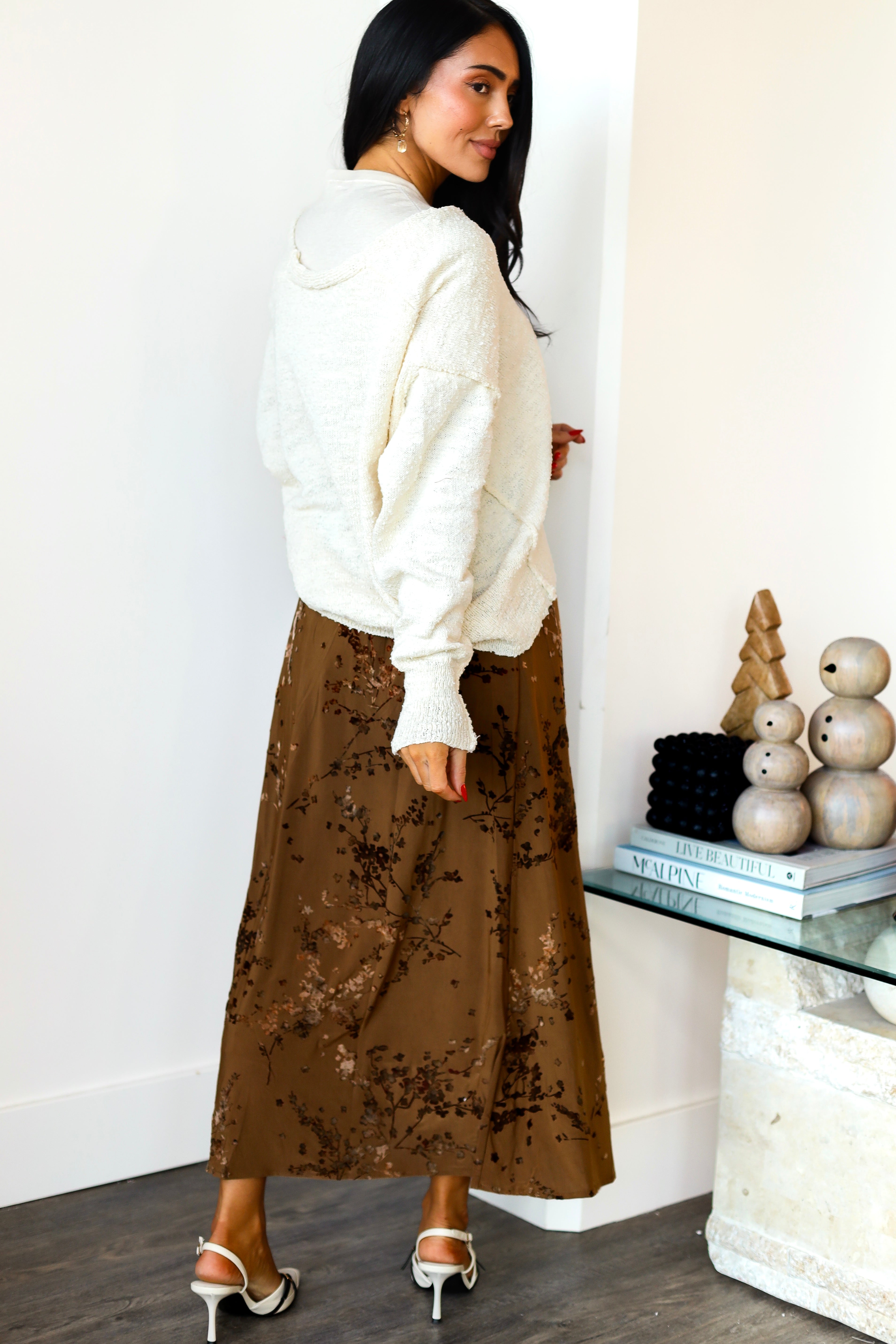 Button Front Drop Sleeve Cardigan