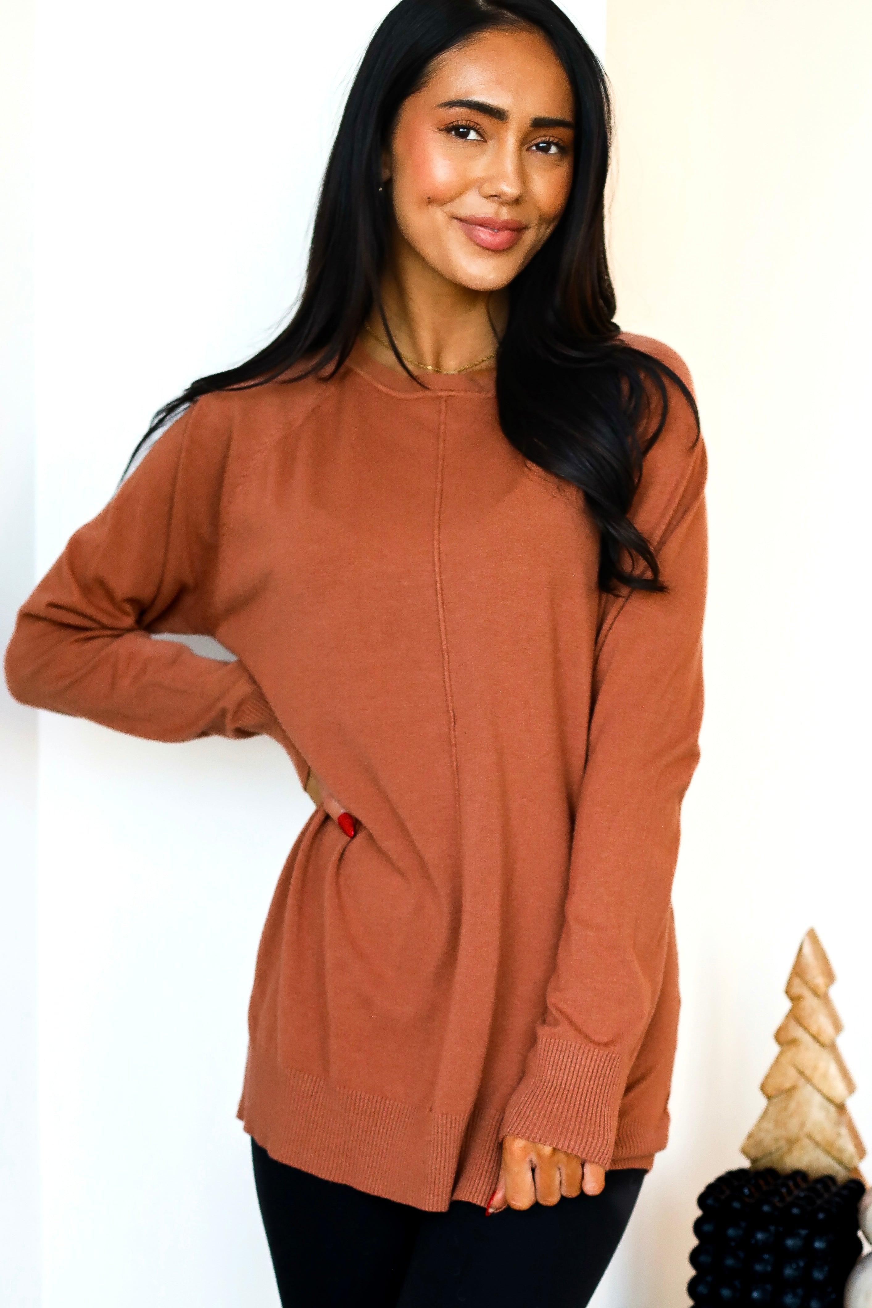 Soft Touch Seam Front Sweater