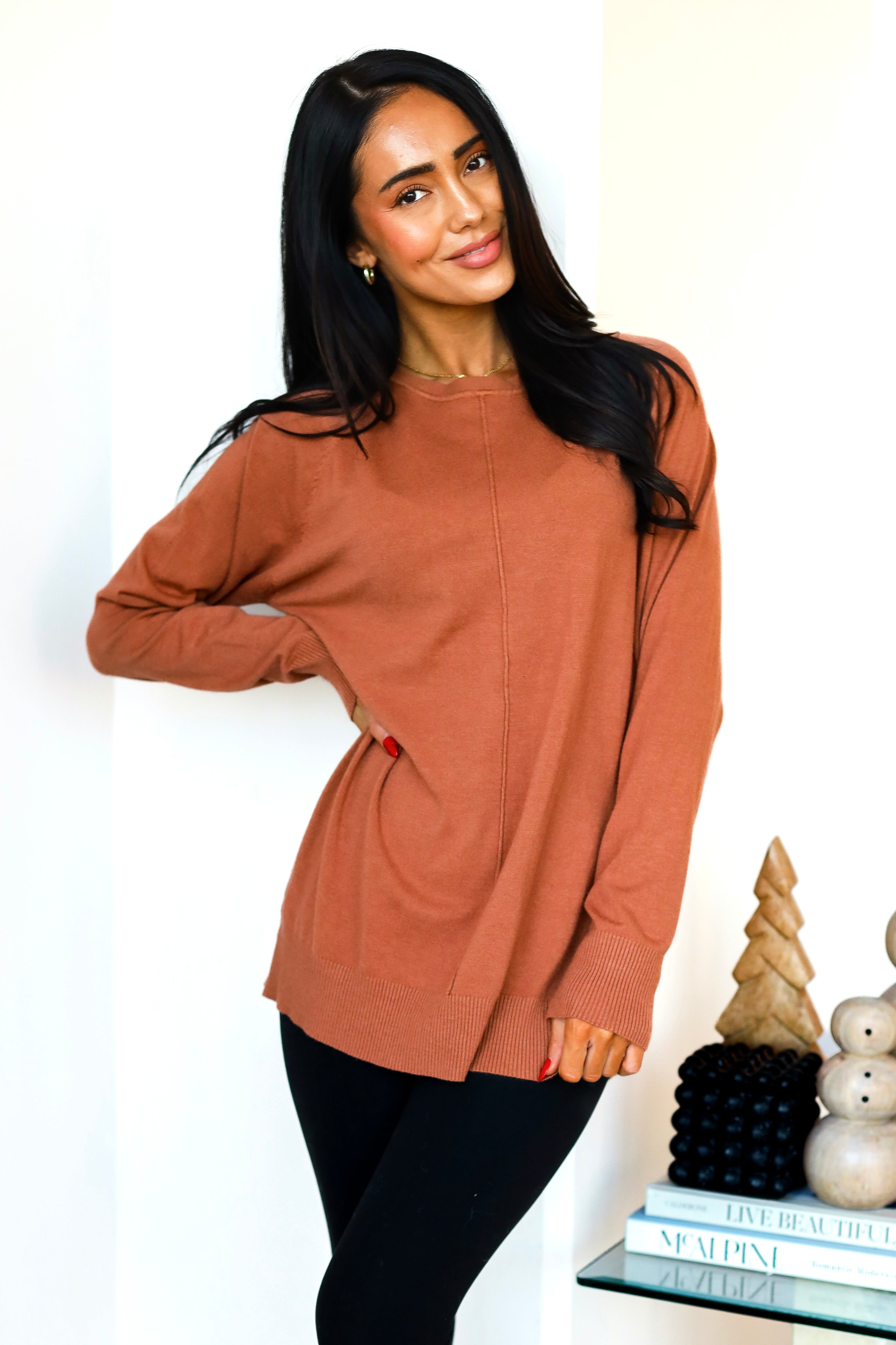 Soft Touch Seam Front Sweater