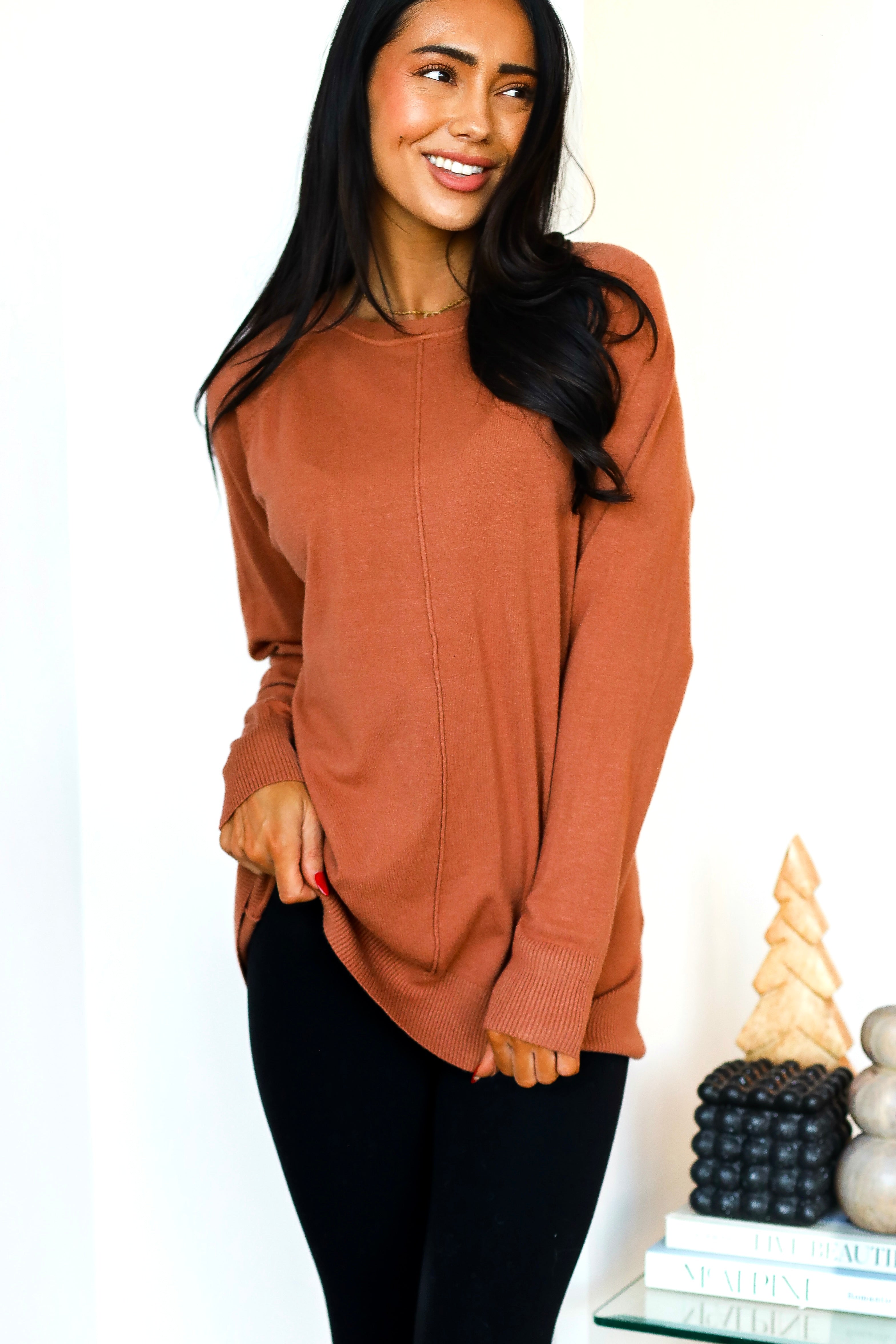 Soft Touch Seam Front Sweater