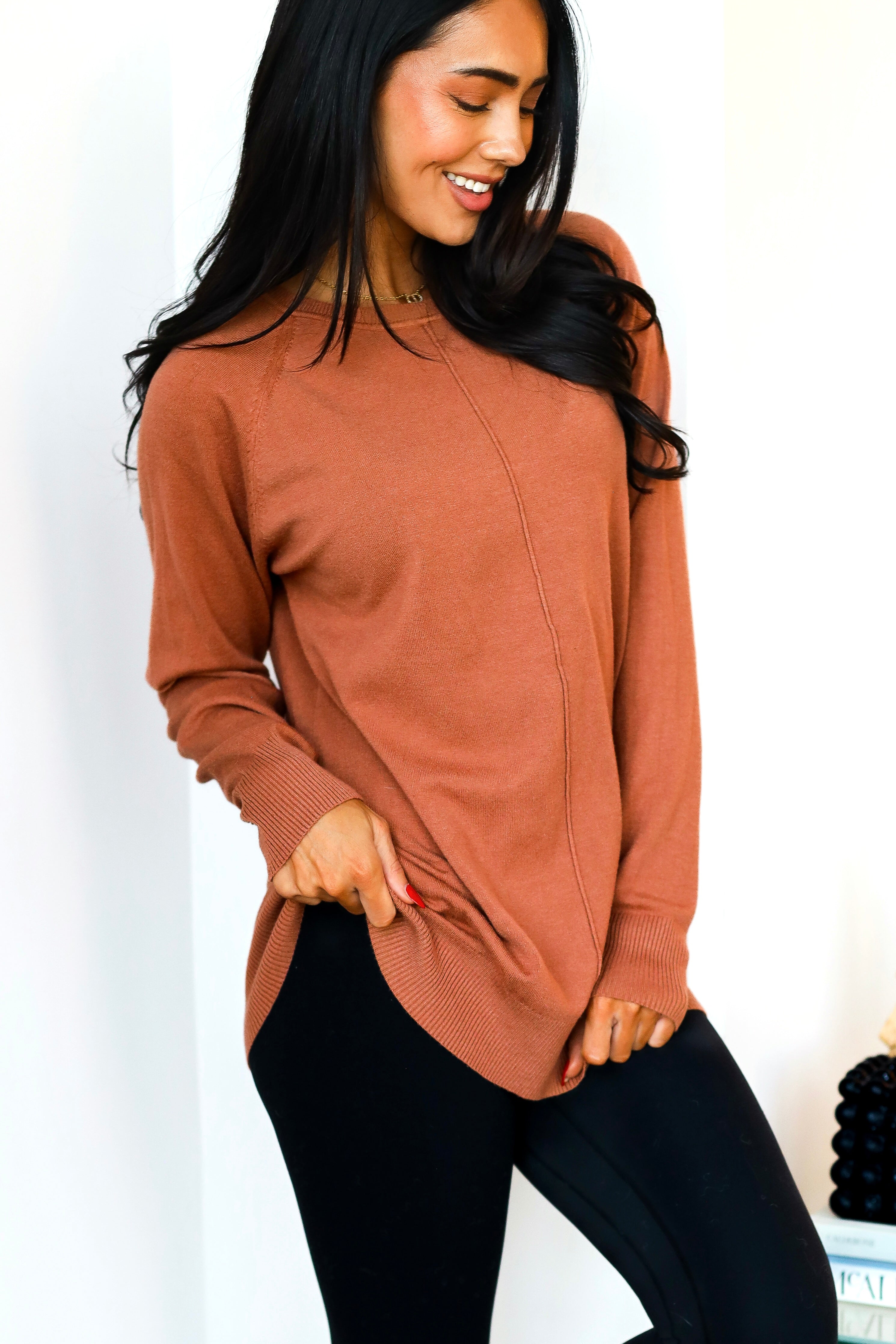 Soft Touch Seam Front Sweater