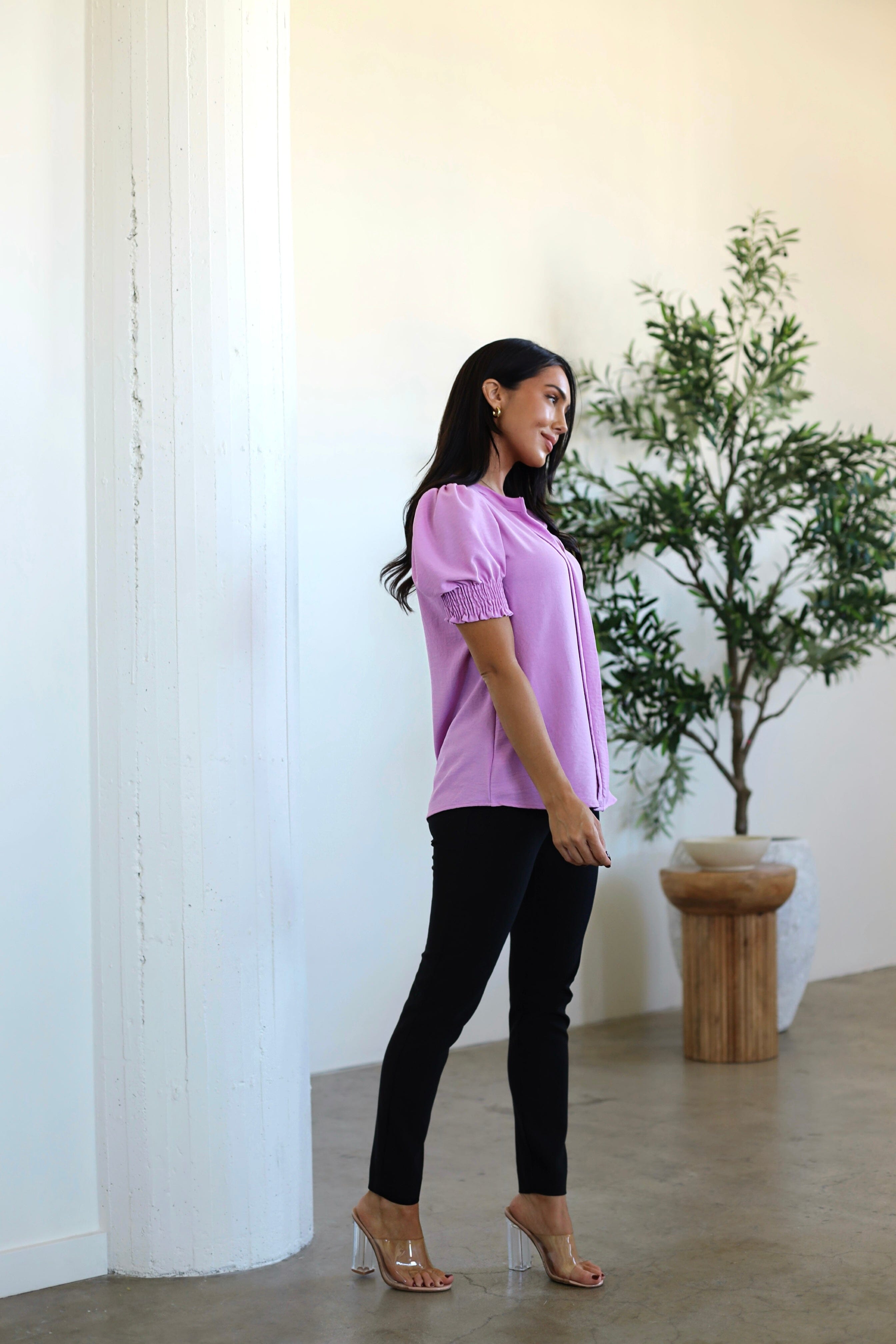 Pretty Pleats V-Neck Blouse NeeSee's Dresses 