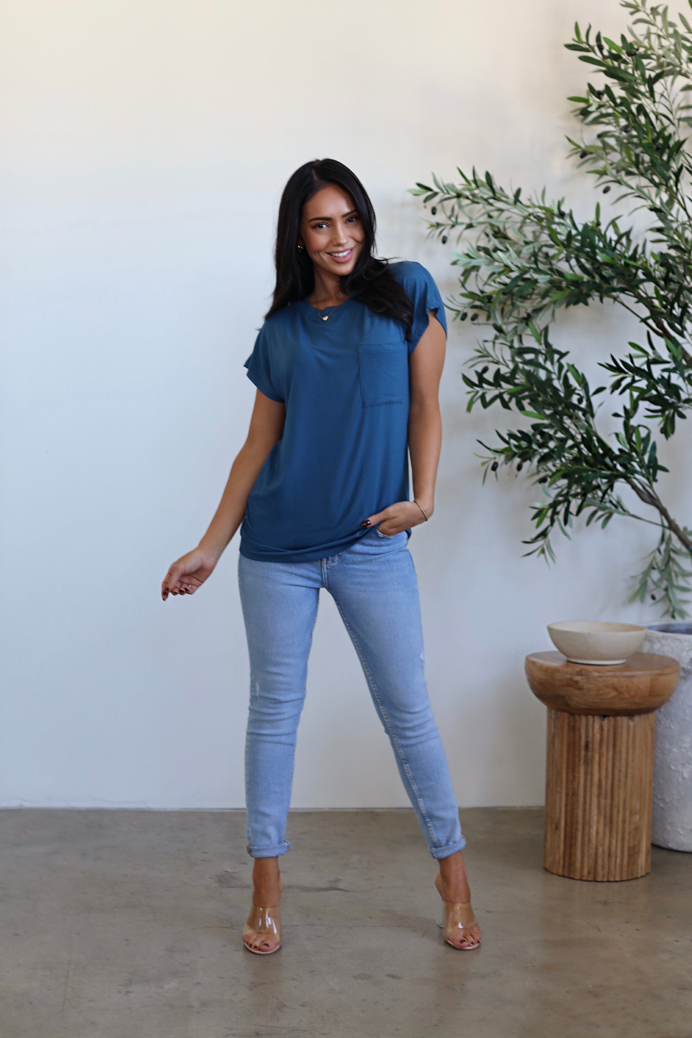 Basically Beautiful Pocket Tee NeeSee's Dresses 