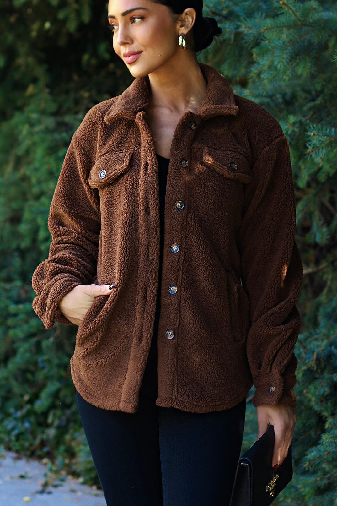 Teddy Sherpa Jacket Tops vendor-unknown 