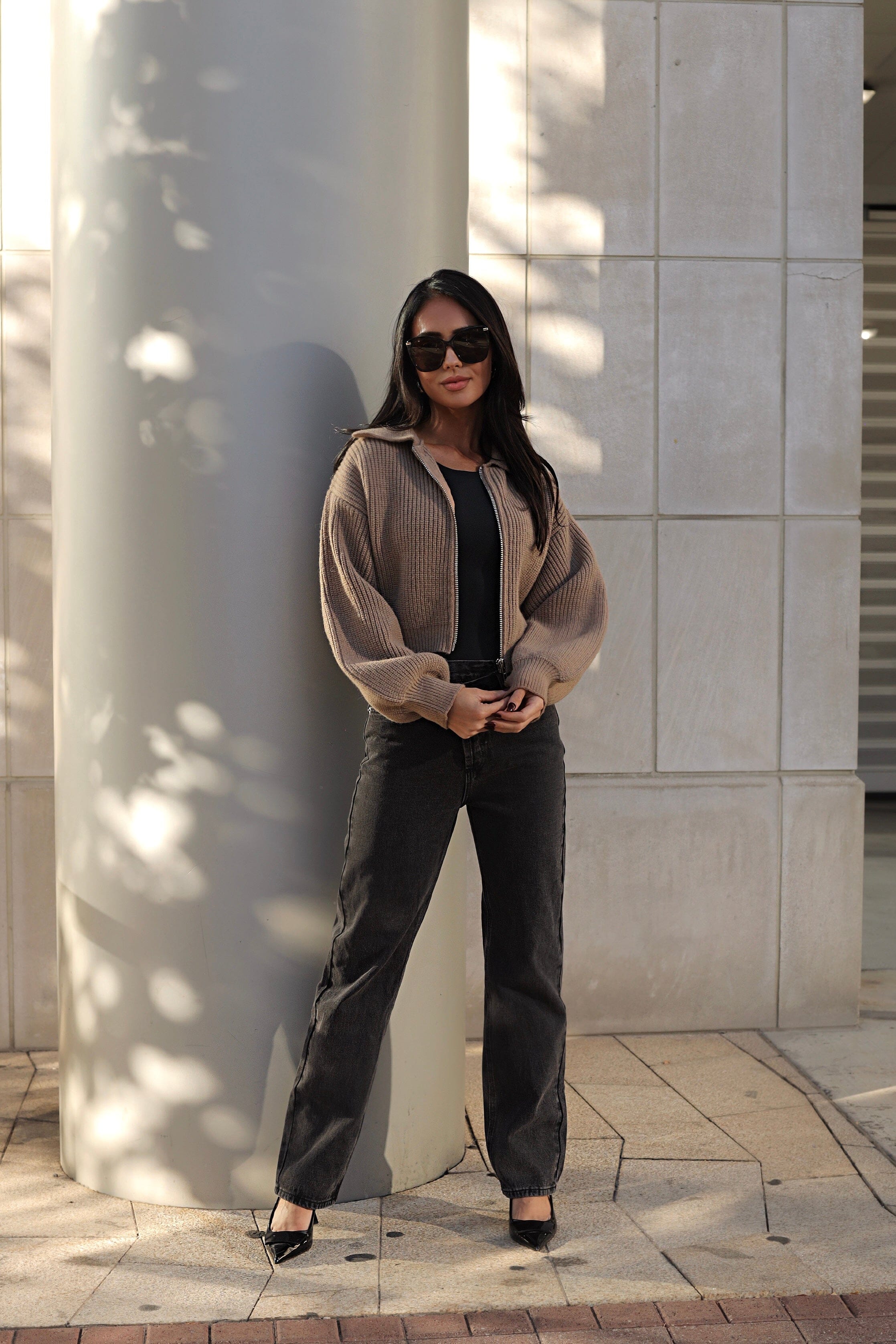 Feeling Good Cropped Jacket Tops vendor-unknown 