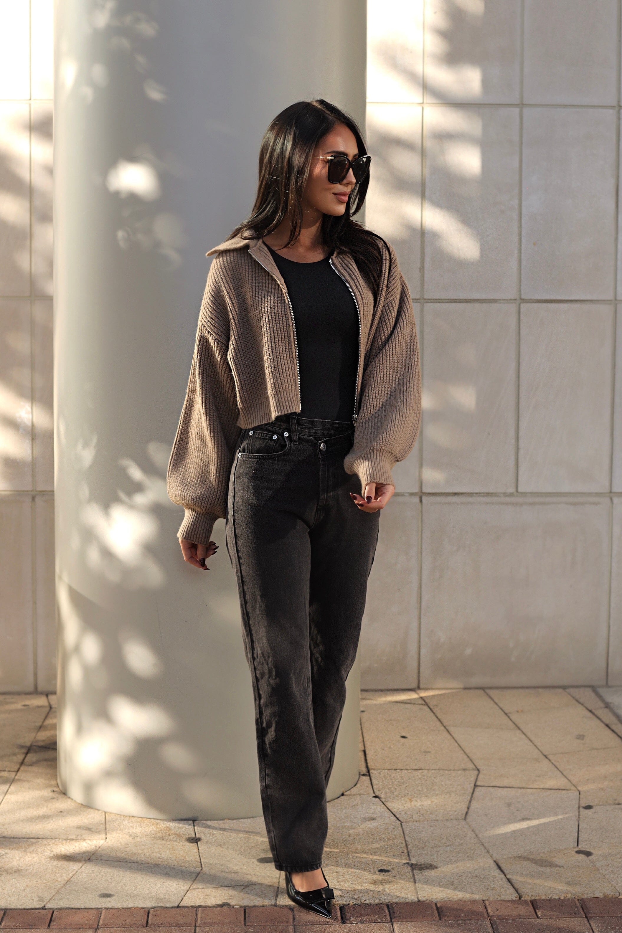 Feeling Good Cropped Jacket Tops vendor-unknown 