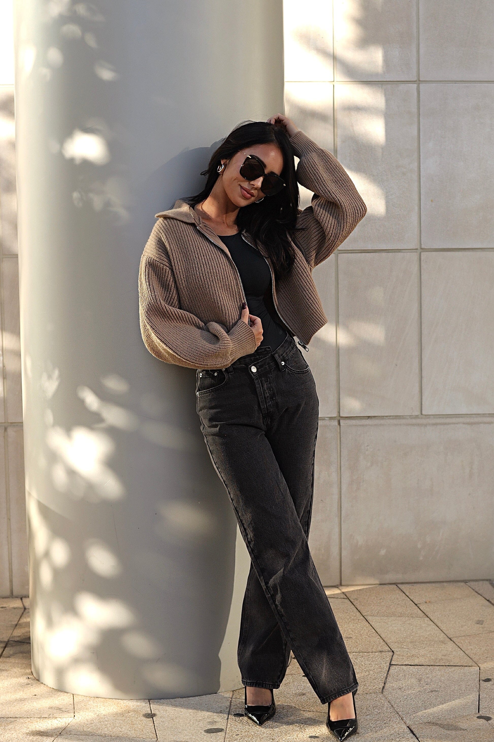 Feeling Good Cropped Jacket Tops vendor-unknown 