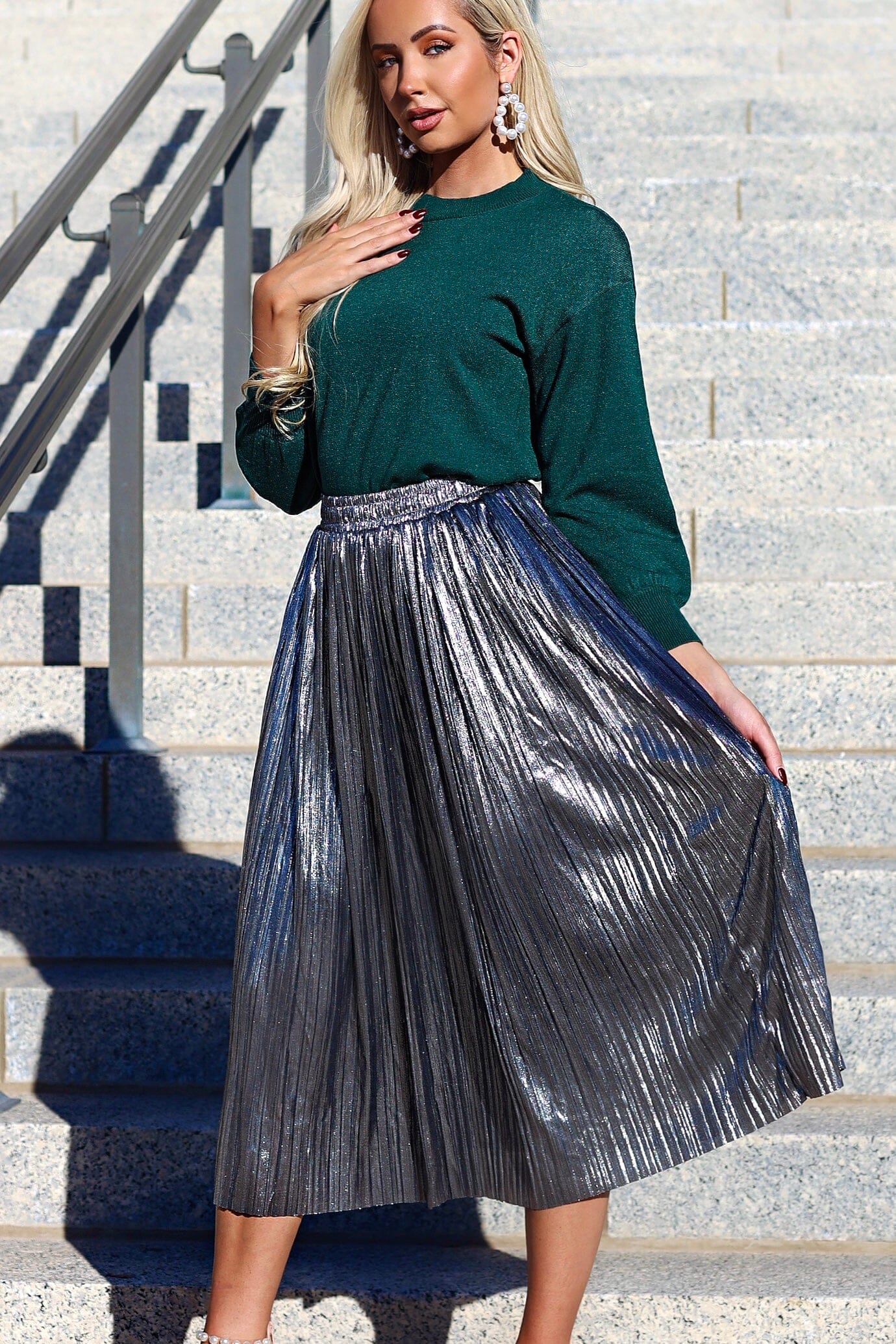 The Star-struck Metallic Skirt Skirts vendor-unknown 
