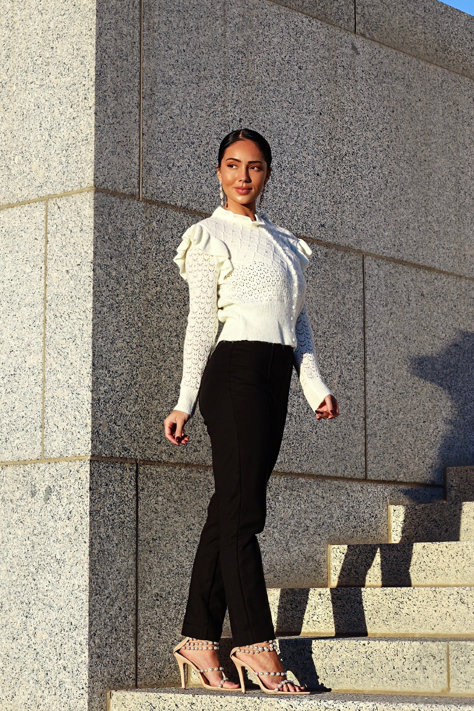 Here For The Frills Crochet Cardigan Tops vendor-unknown 