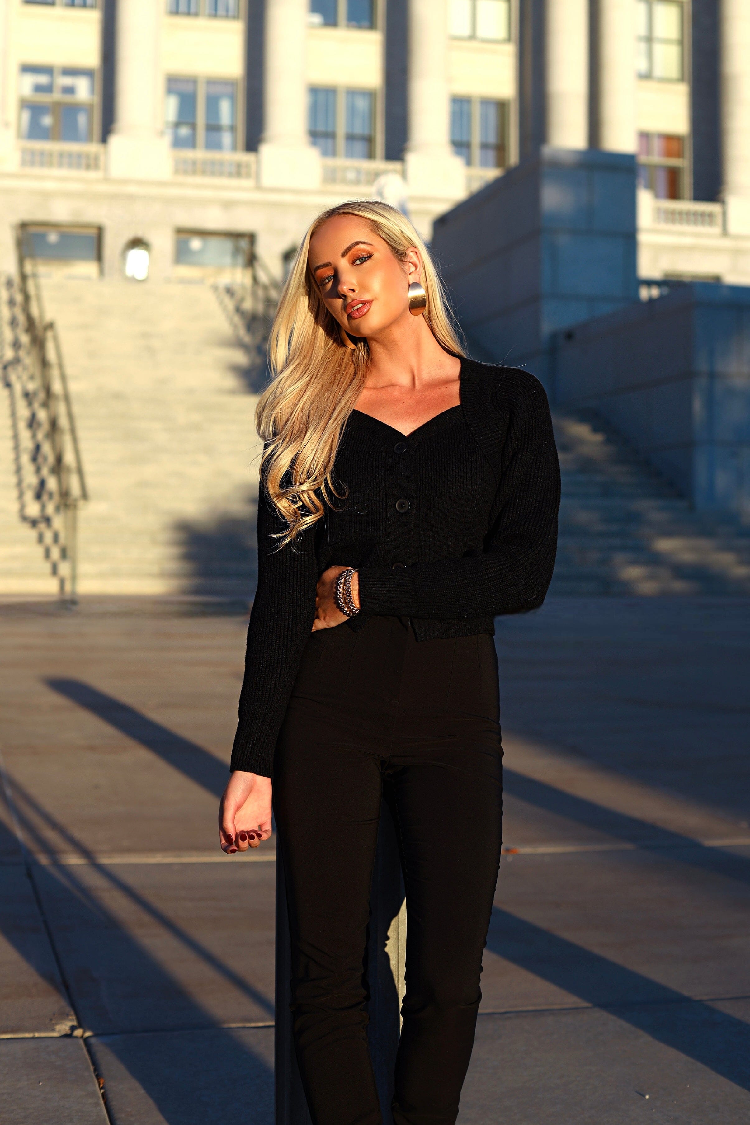 Sweetheart Button Cardigan Tops vendor-unknown 