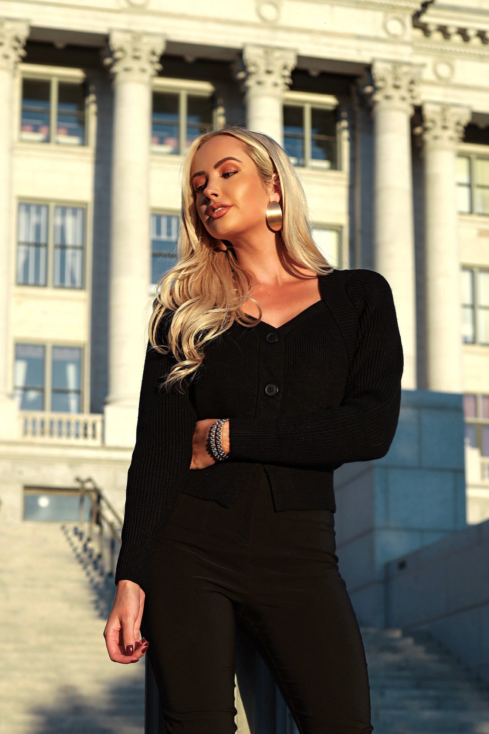 Sweetheart Button Cardigan Tops vendor-unknown 