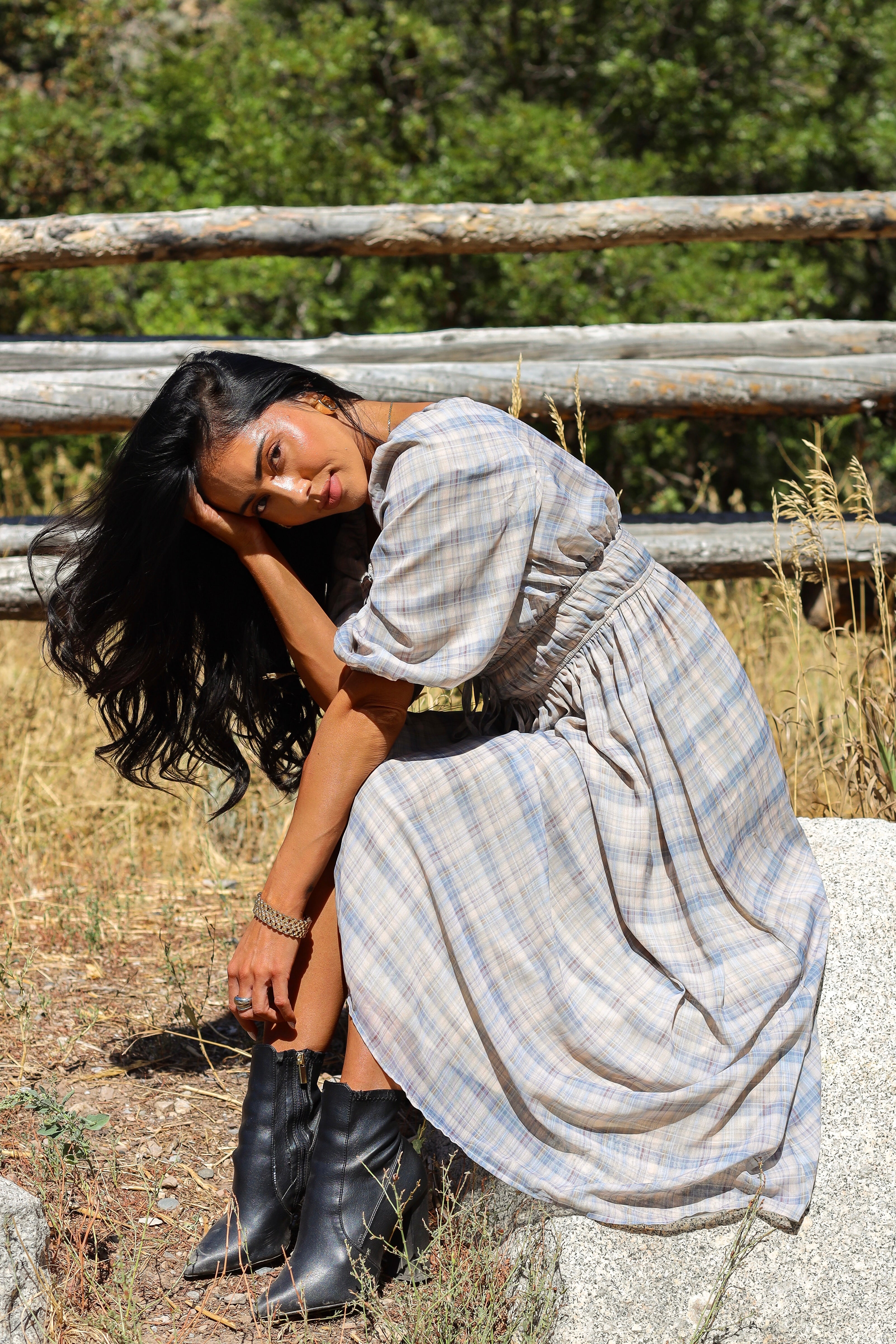 The Dyer Modest Plaid Dress