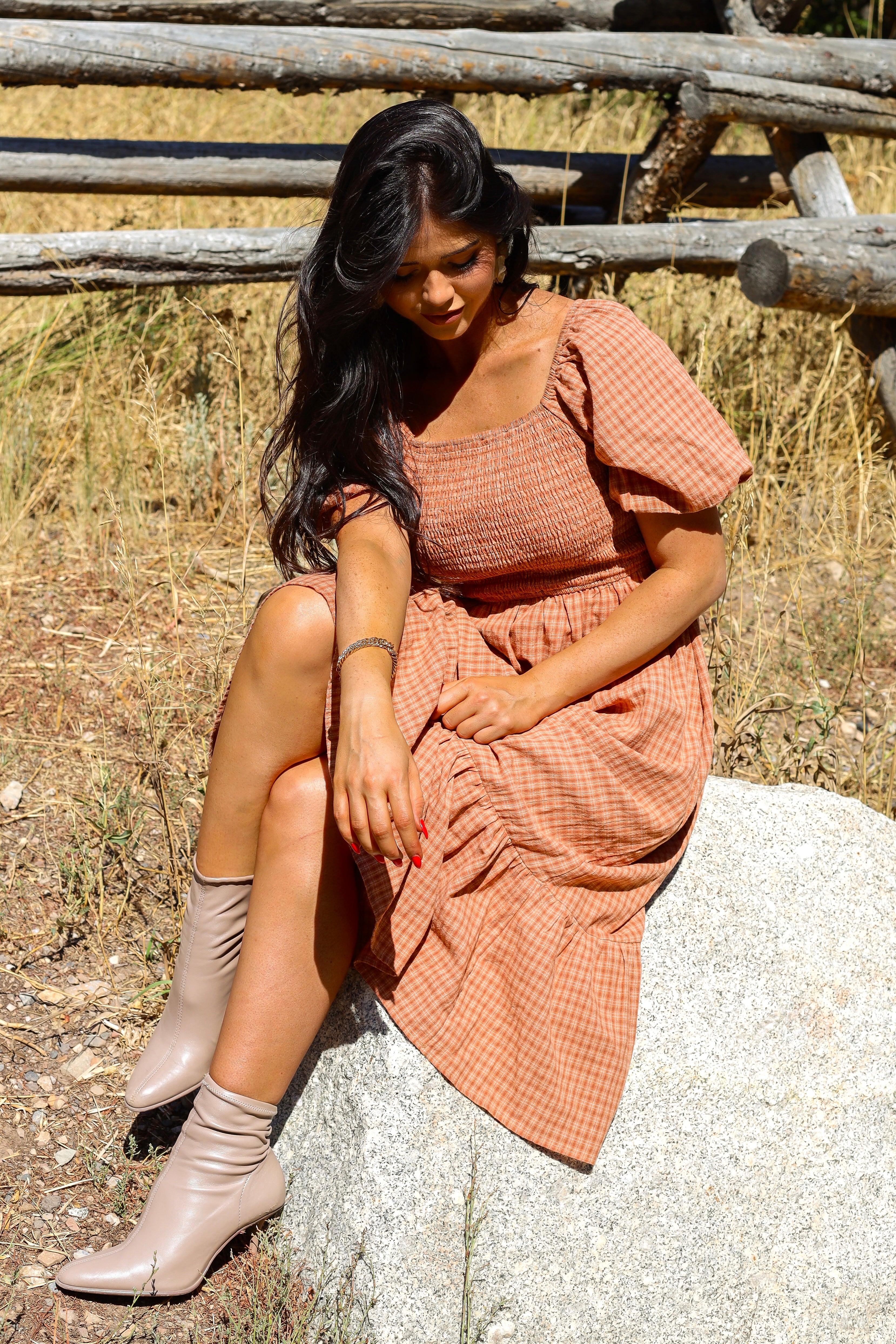 The Azra Modest Gingham Dress