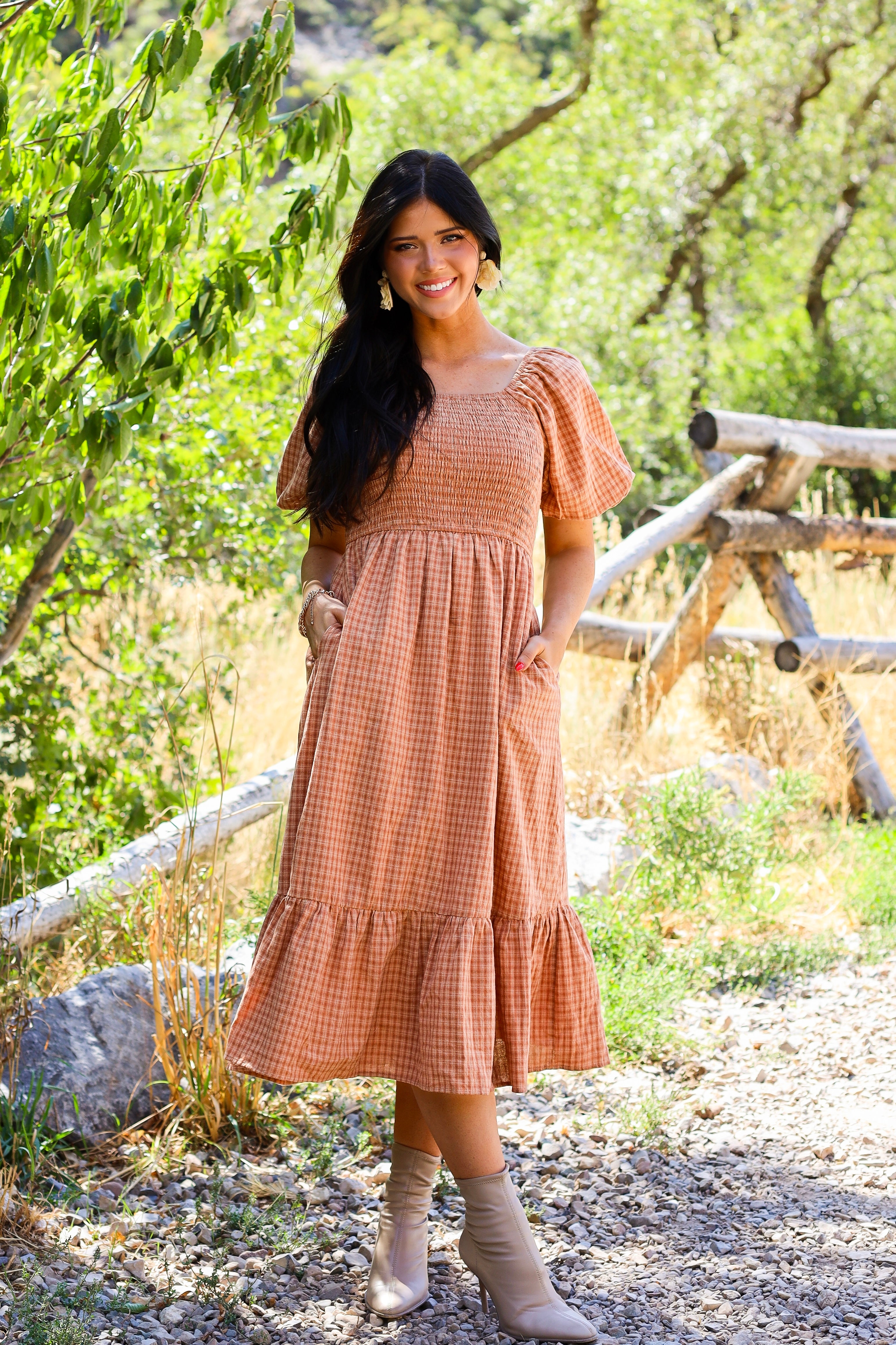 The Azra Modest Gingham Dress