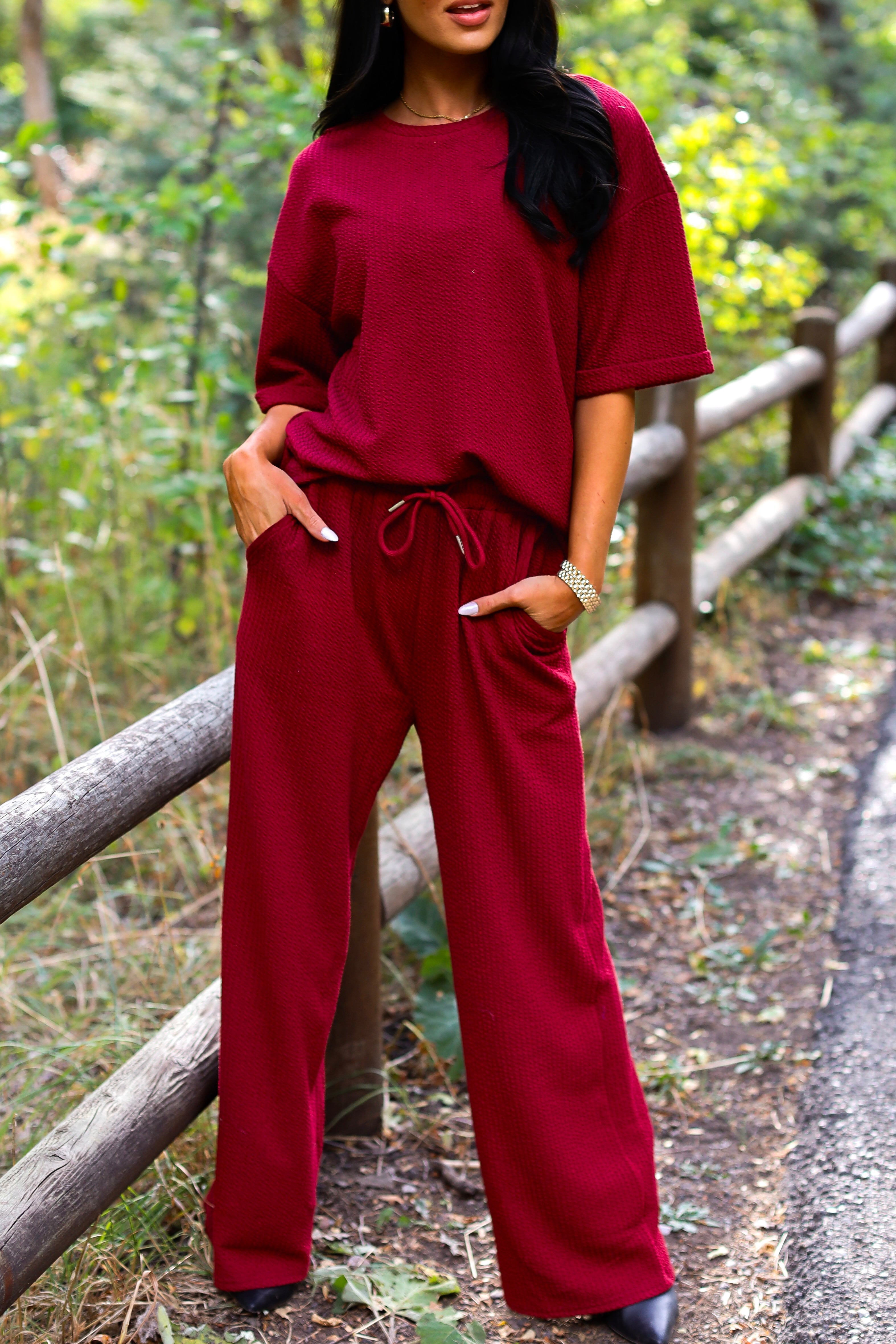 All That Class Textured Pants