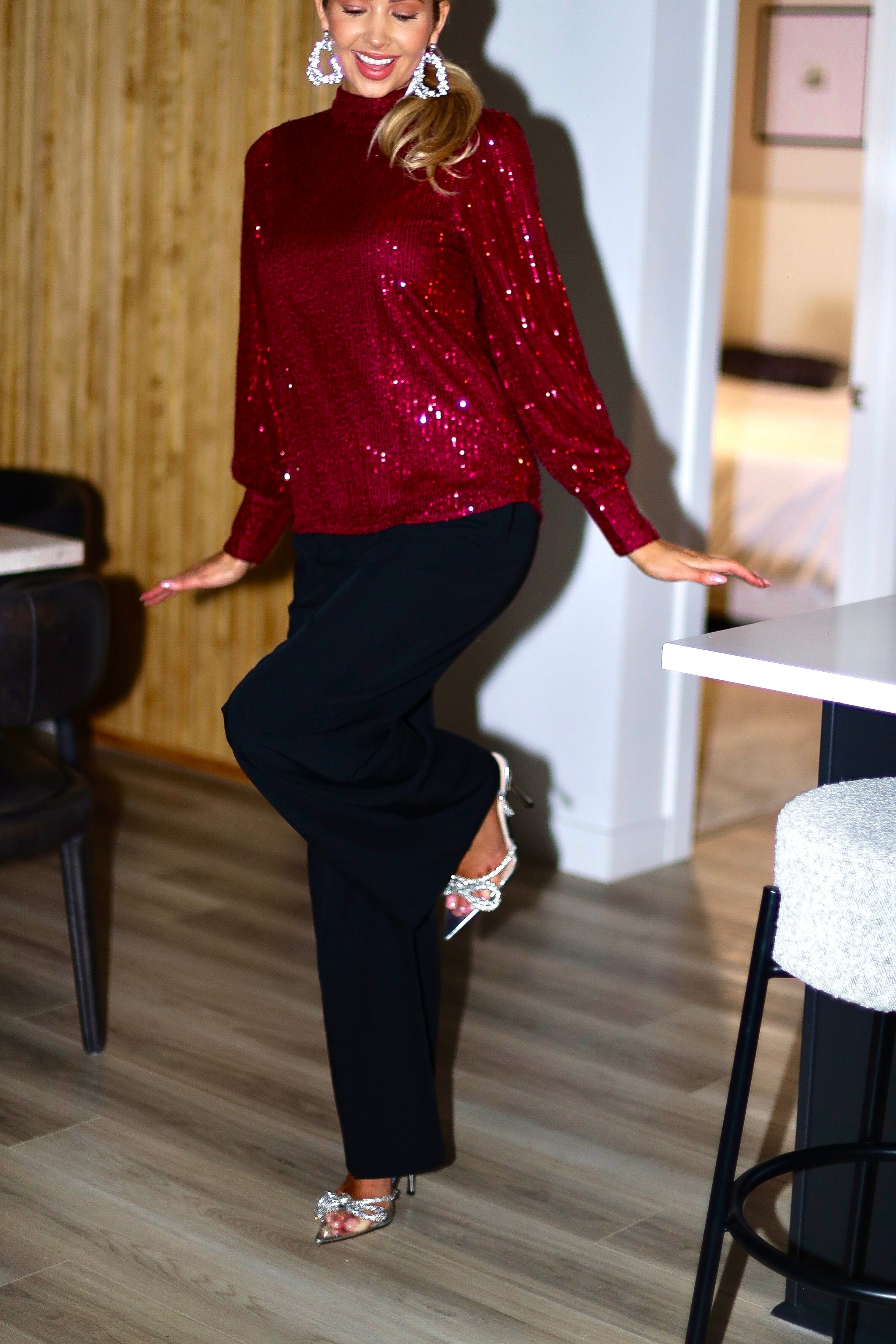 Party Ready Sequin Blouse Modest Dresses vendor-unknown 