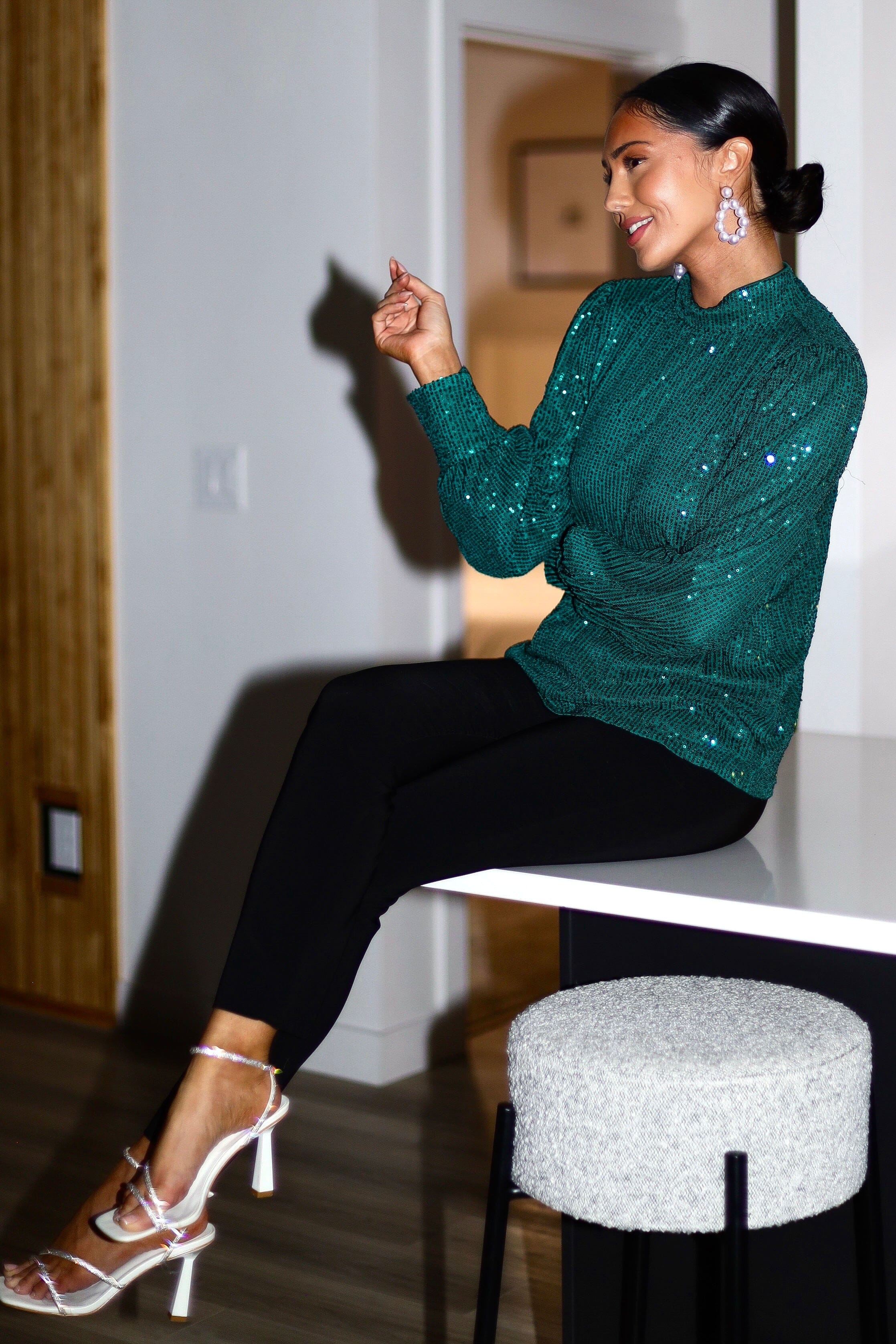 Party Ready Sequin Blouse Modest Dresses vendor-unknown 