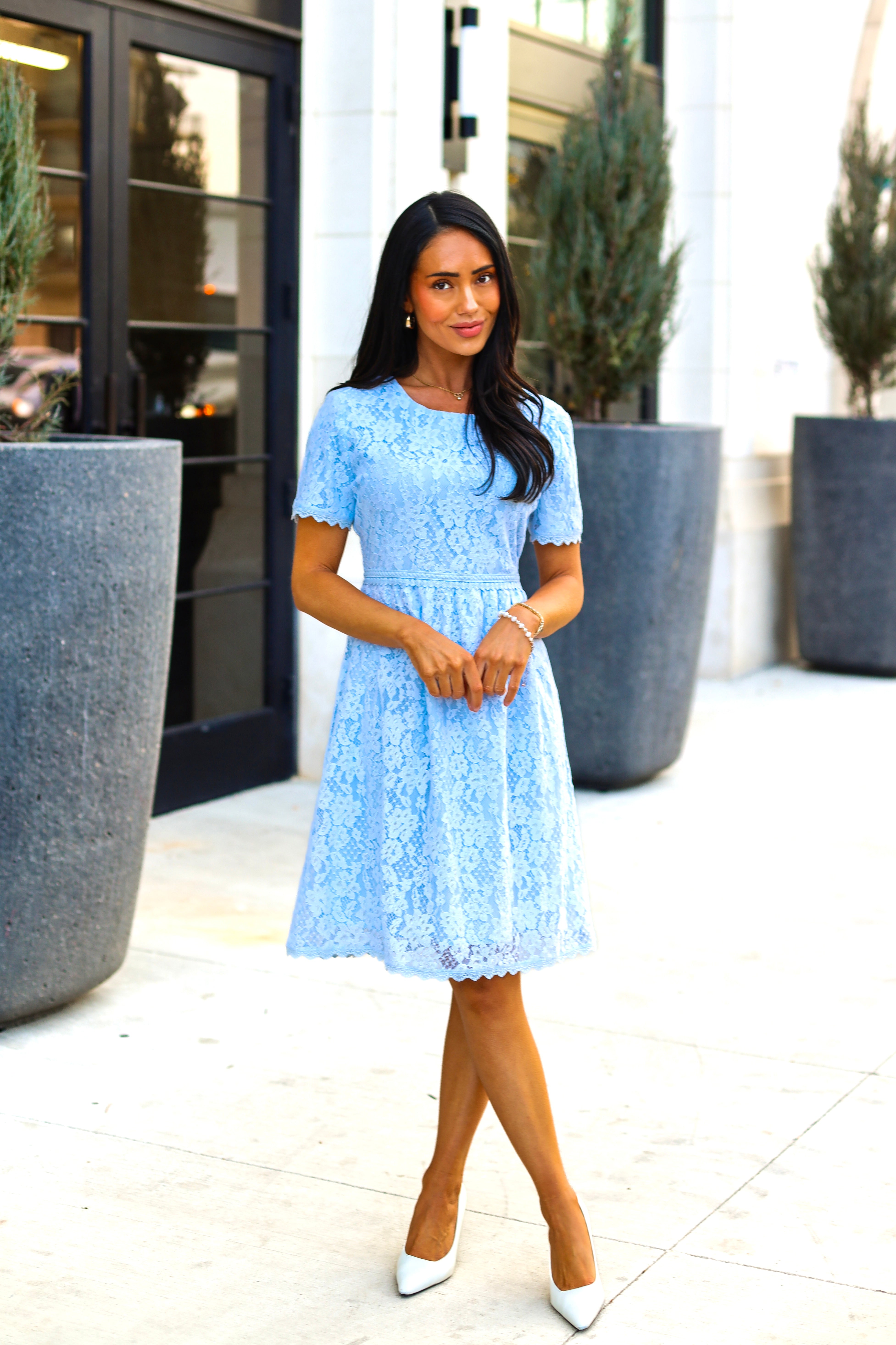 The Elza Modest Lace Dress