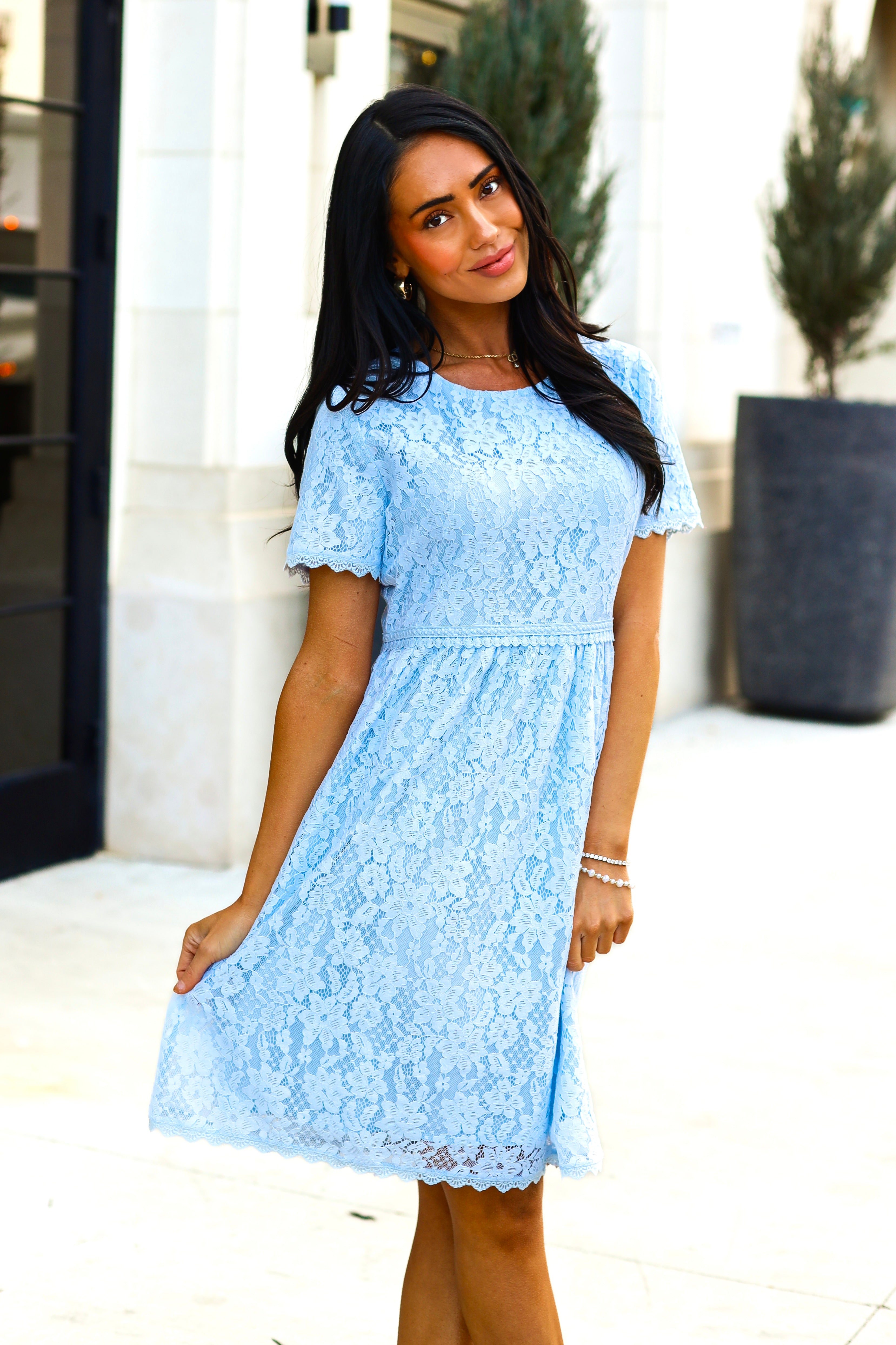 The Elza Modest Lace Dress