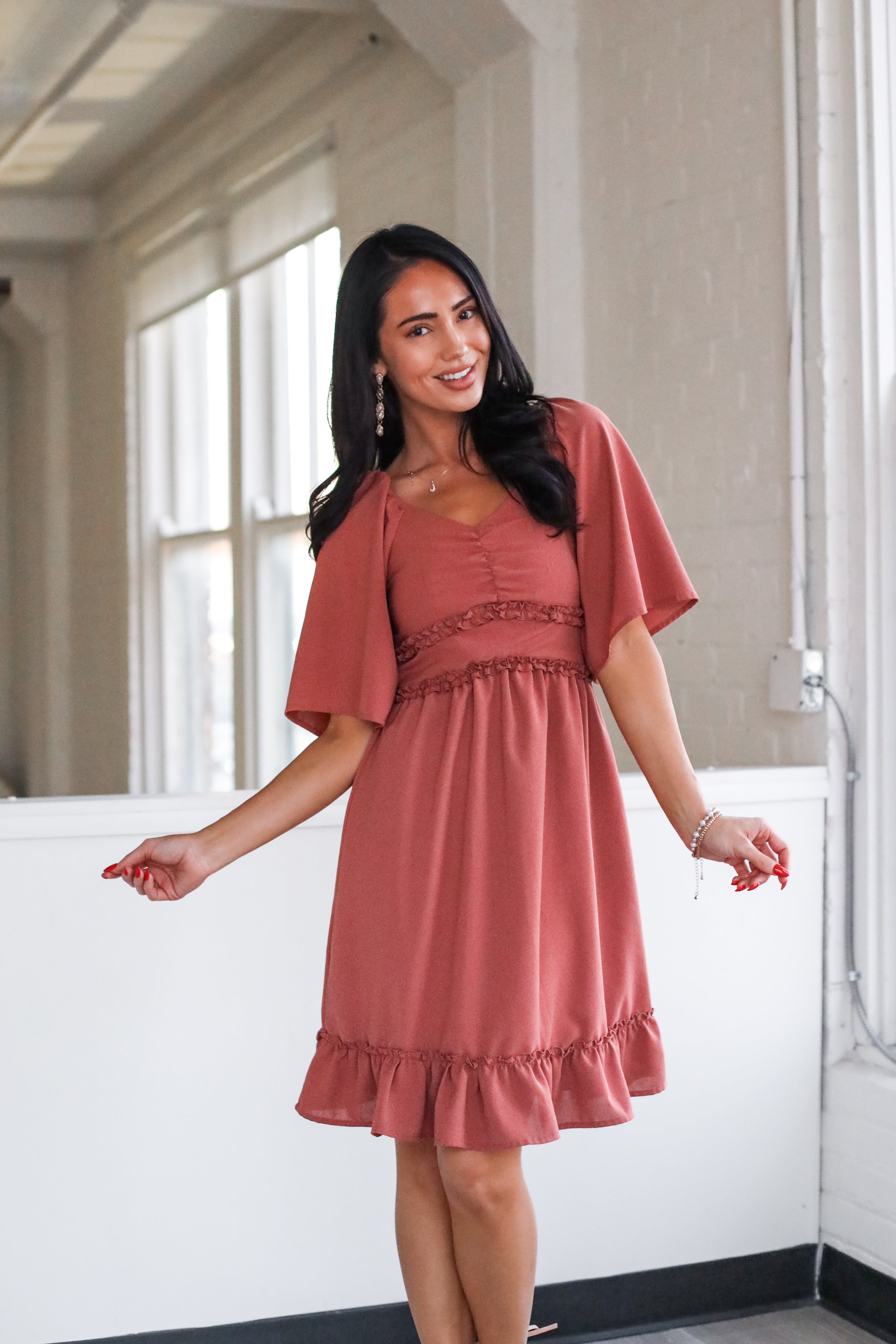 The Maya Modest Ruffle Dress