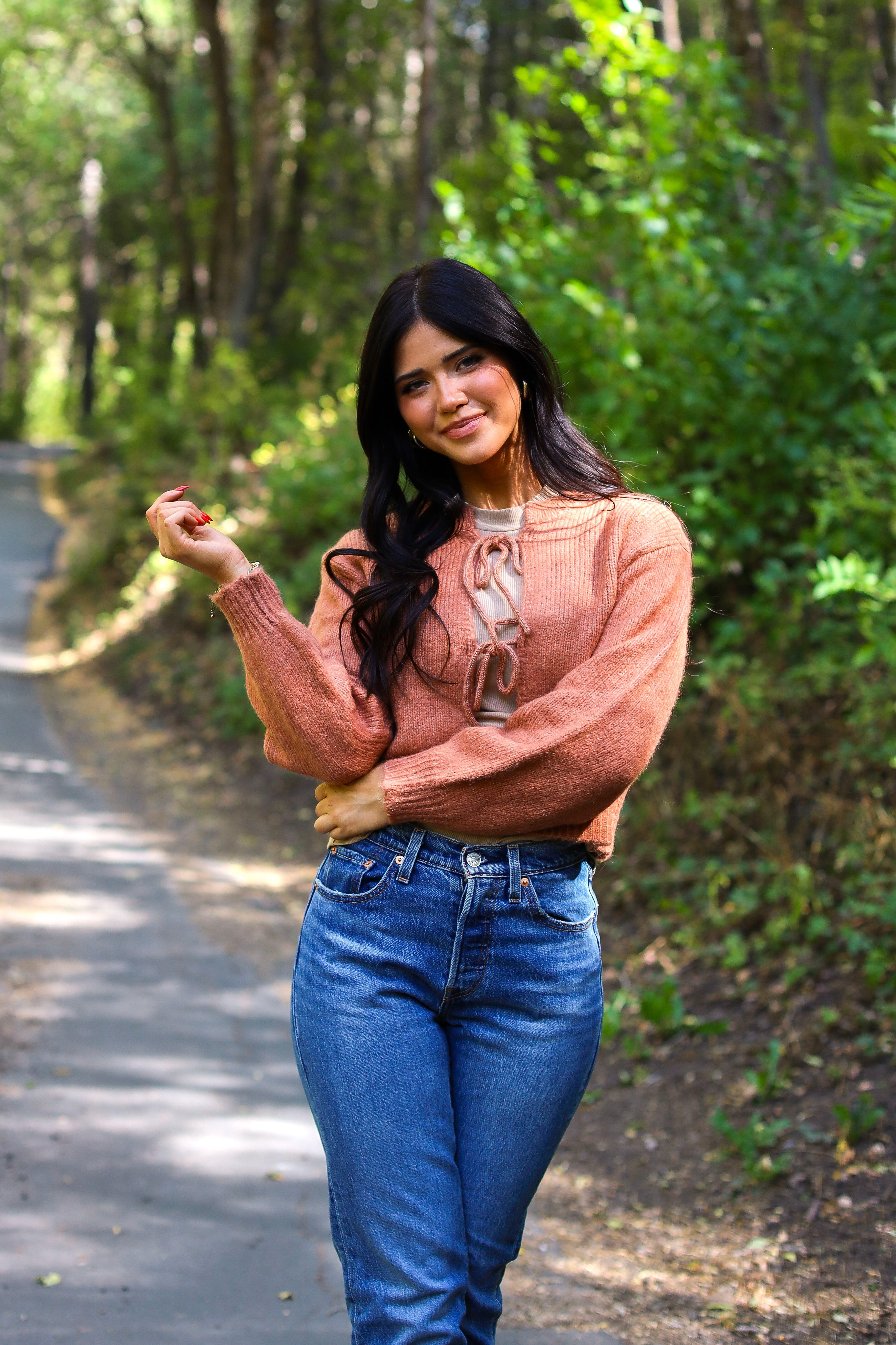 Bow Front Crop Sweater