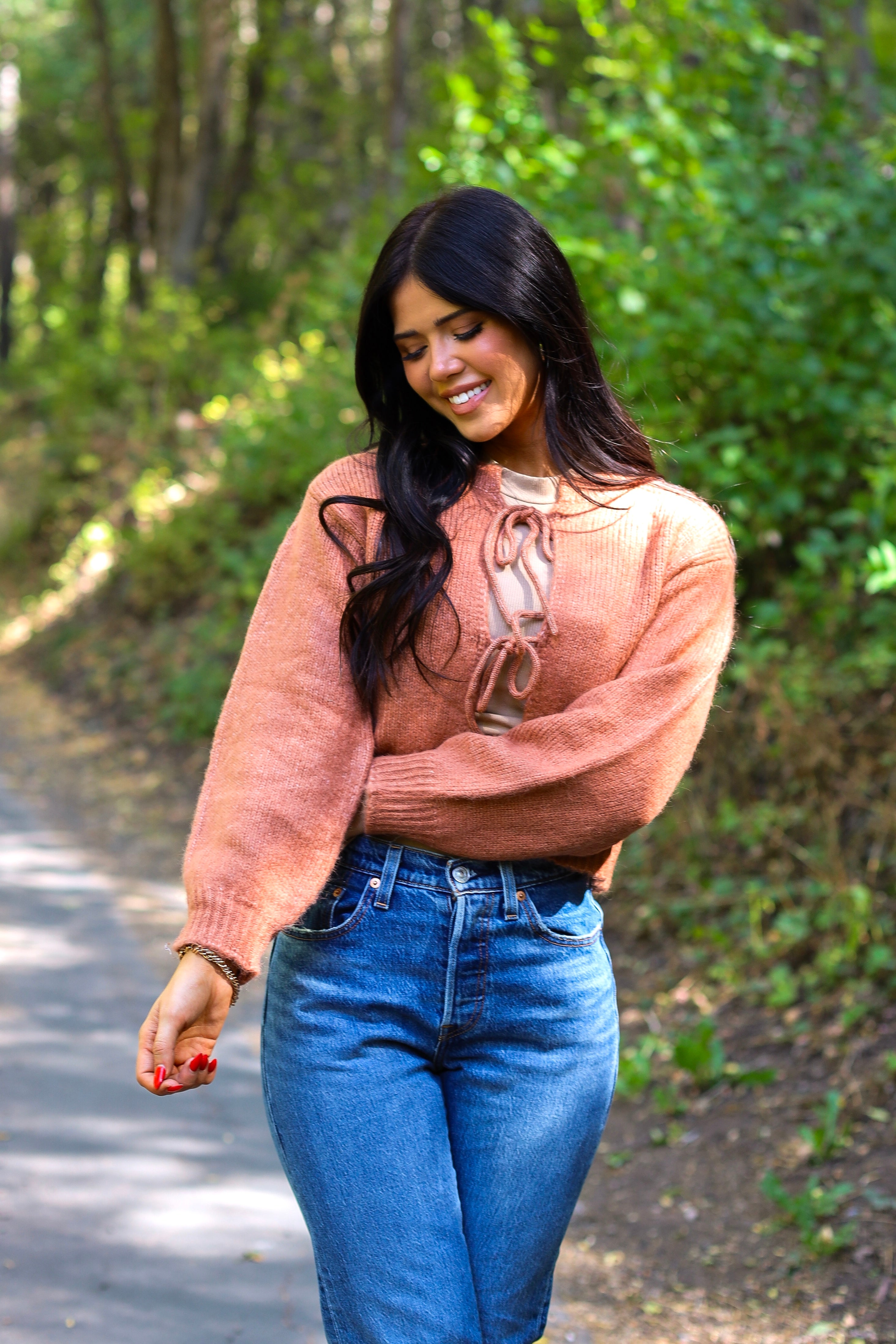 Bow Front Crop Sweater