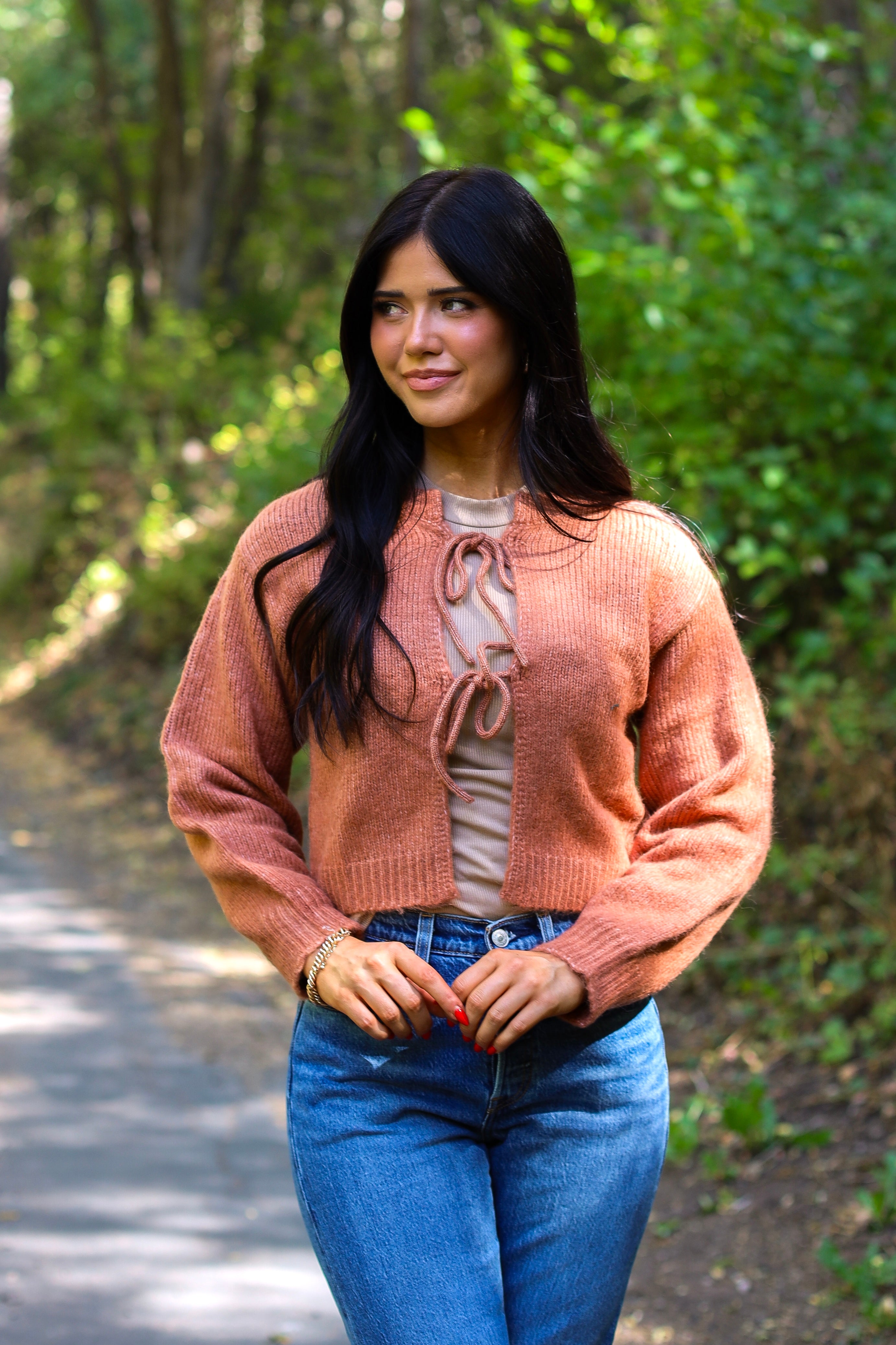 Bow Front Crop Sweater