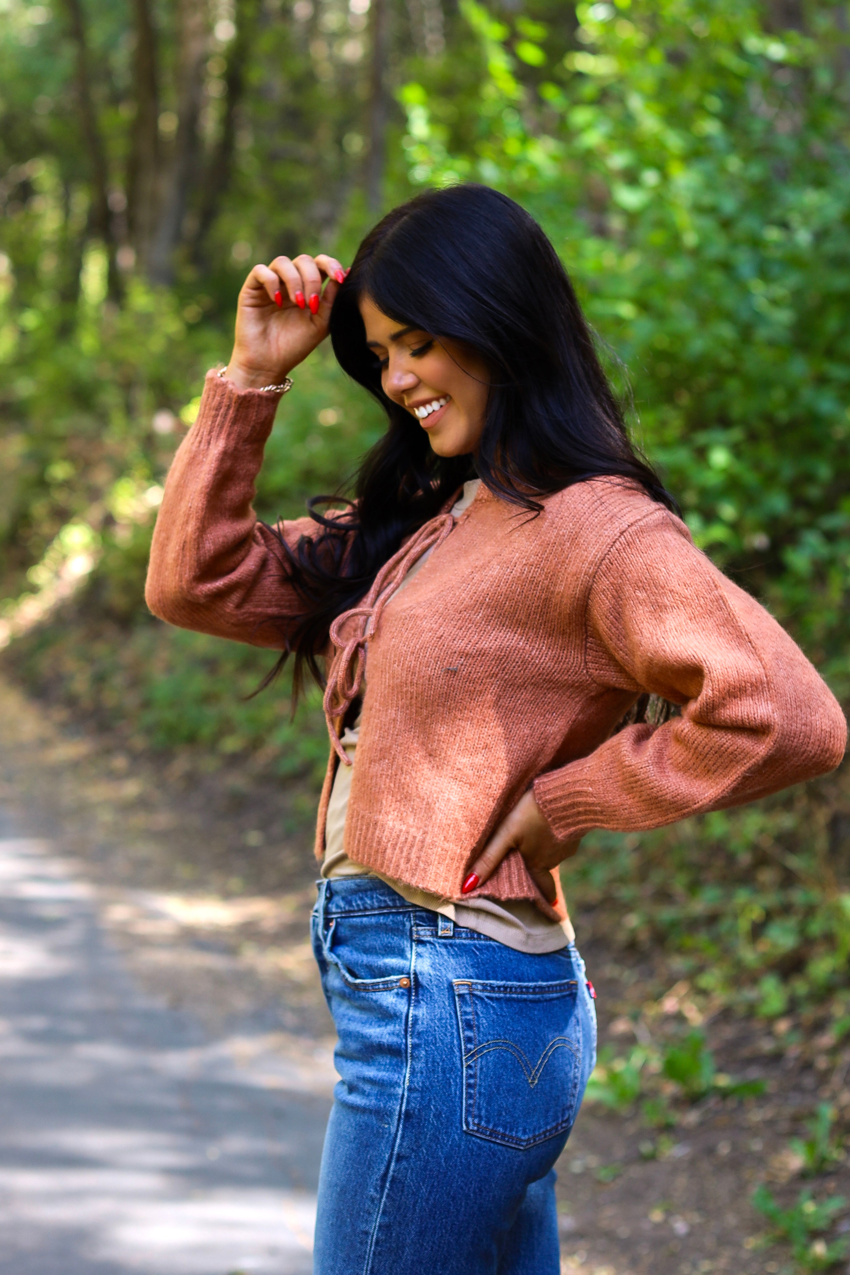 Bow Front Crop Sweater