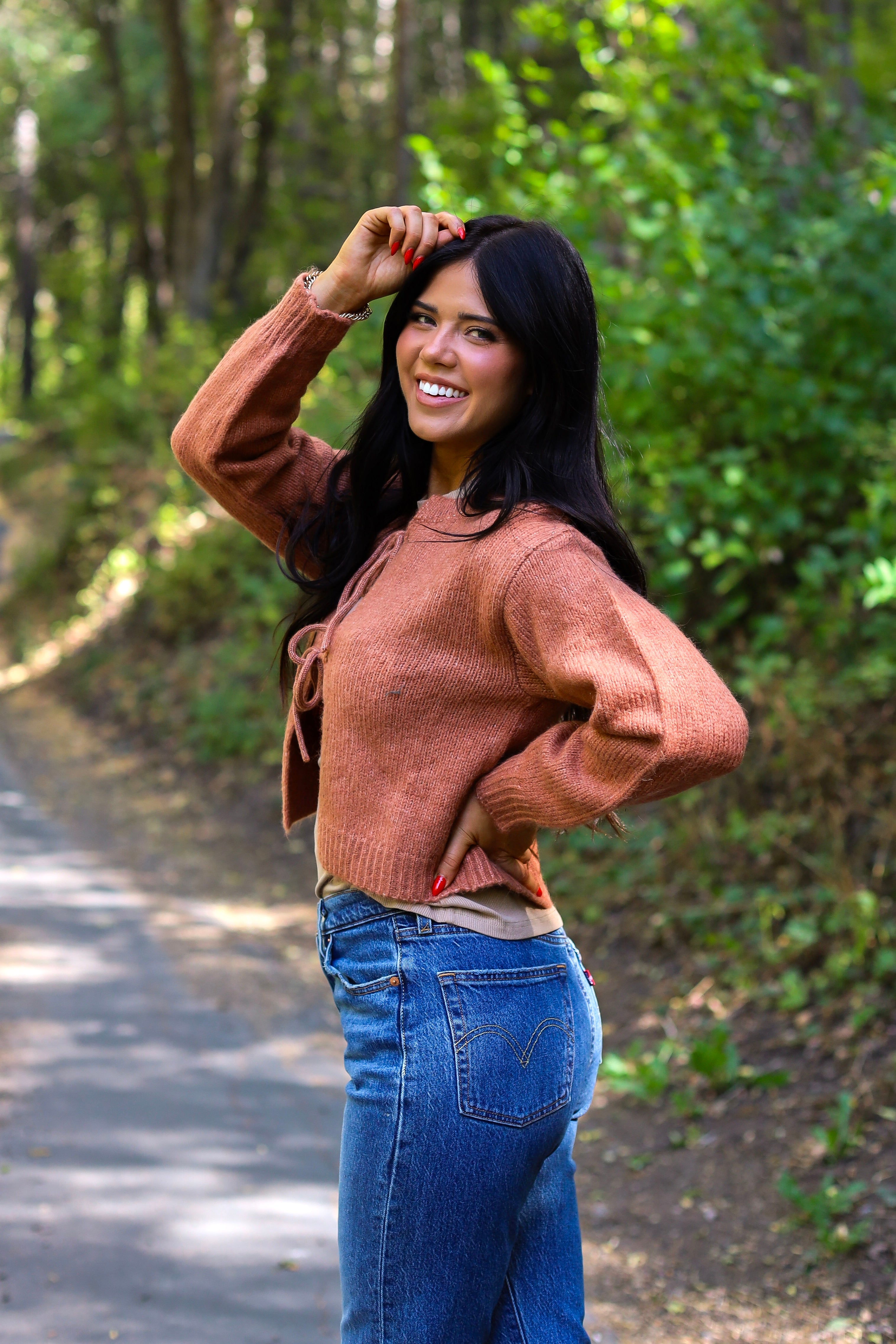 Bow Front Crop Sweater