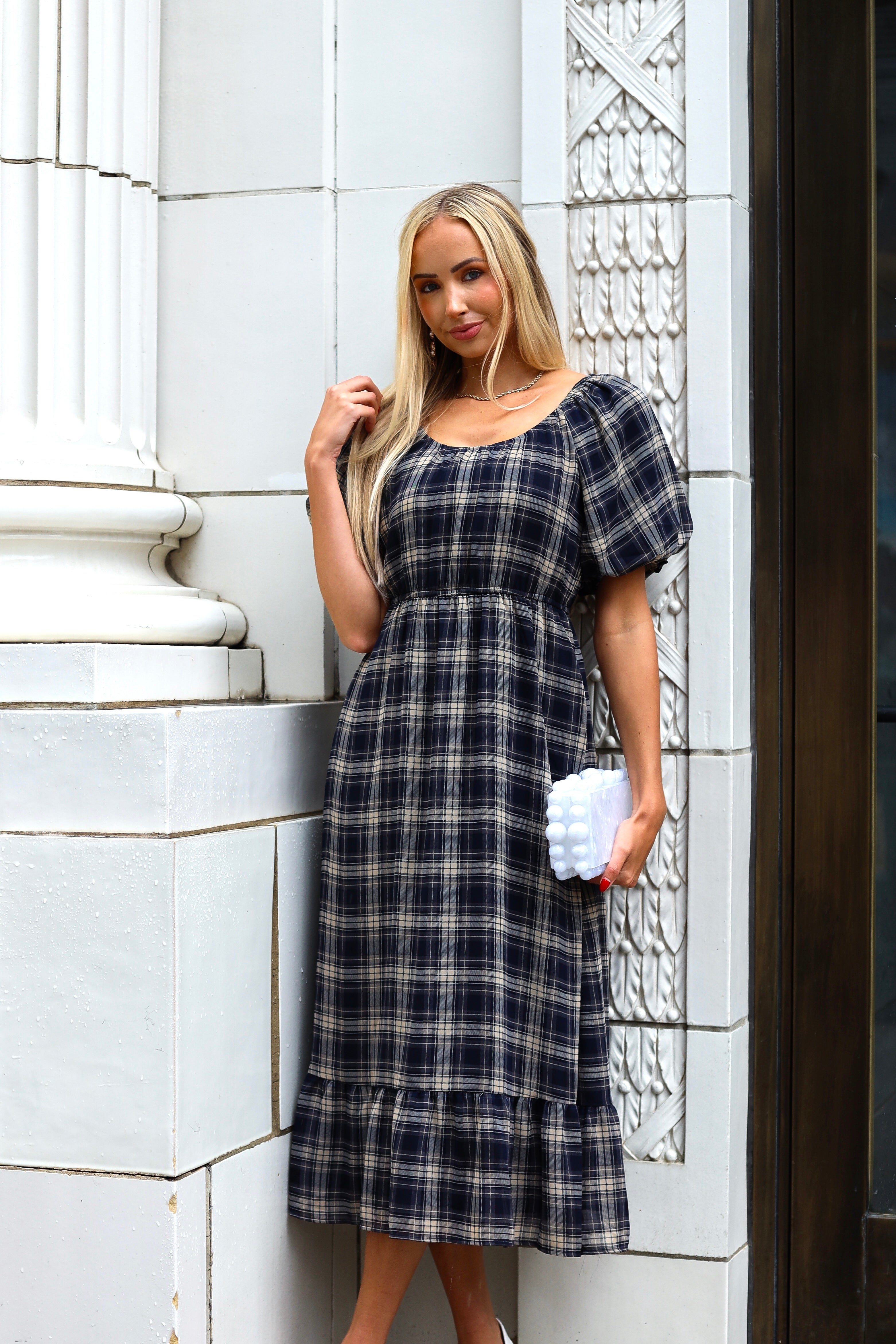 The Twila Modest Plaid Dress