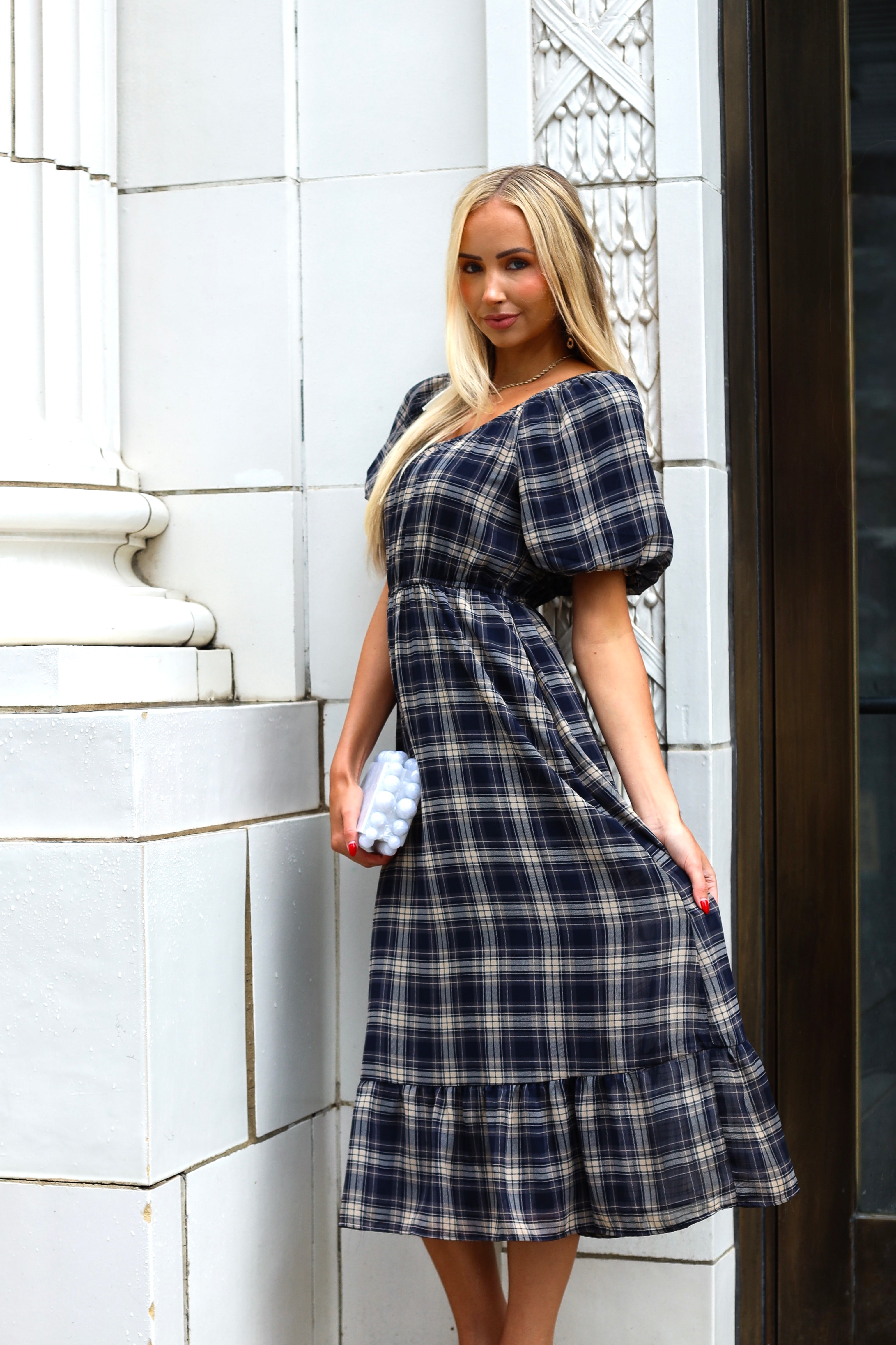 The Twila Modest Plaid Dress