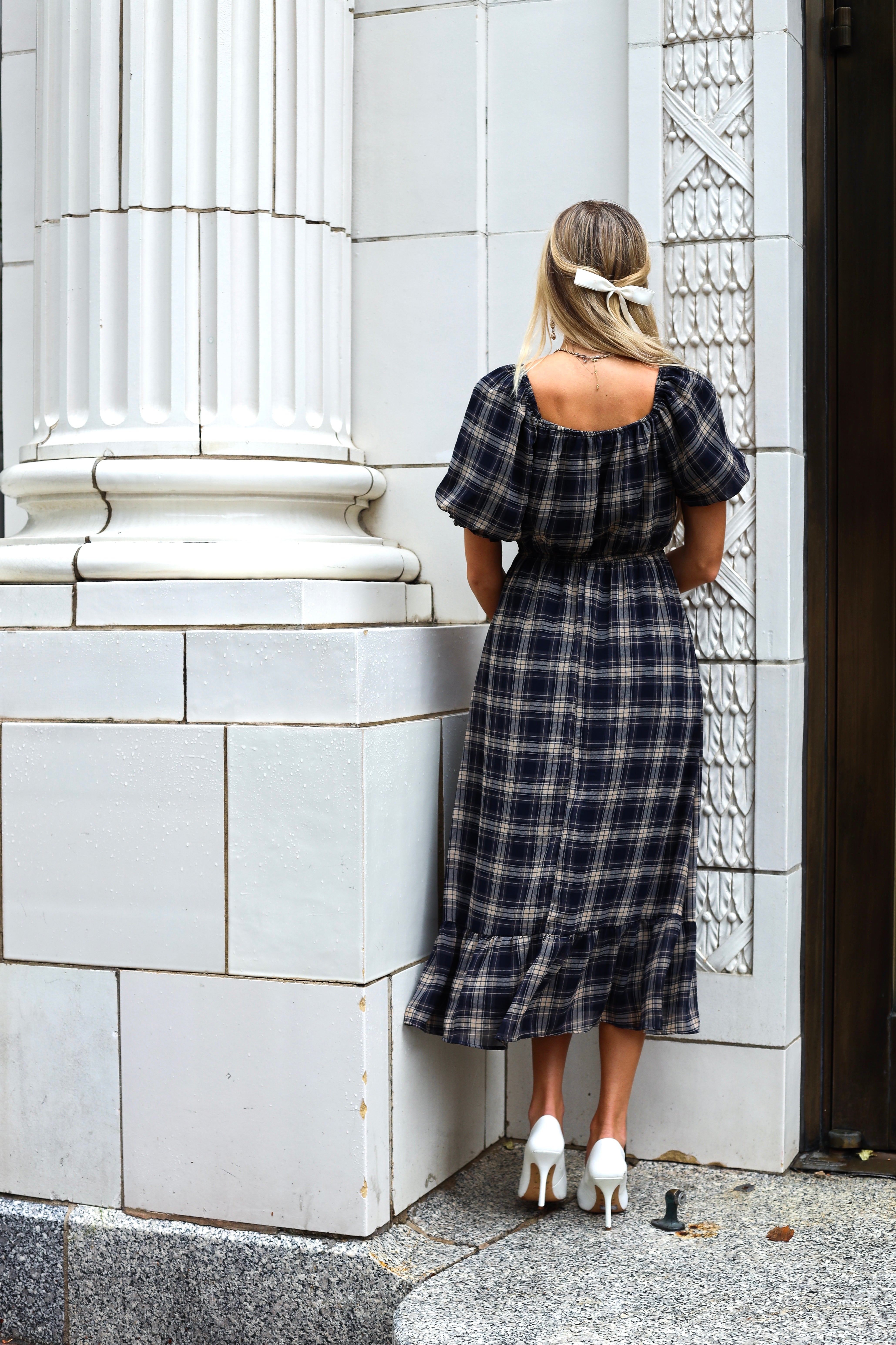 The Twila Modest Plaid Dress