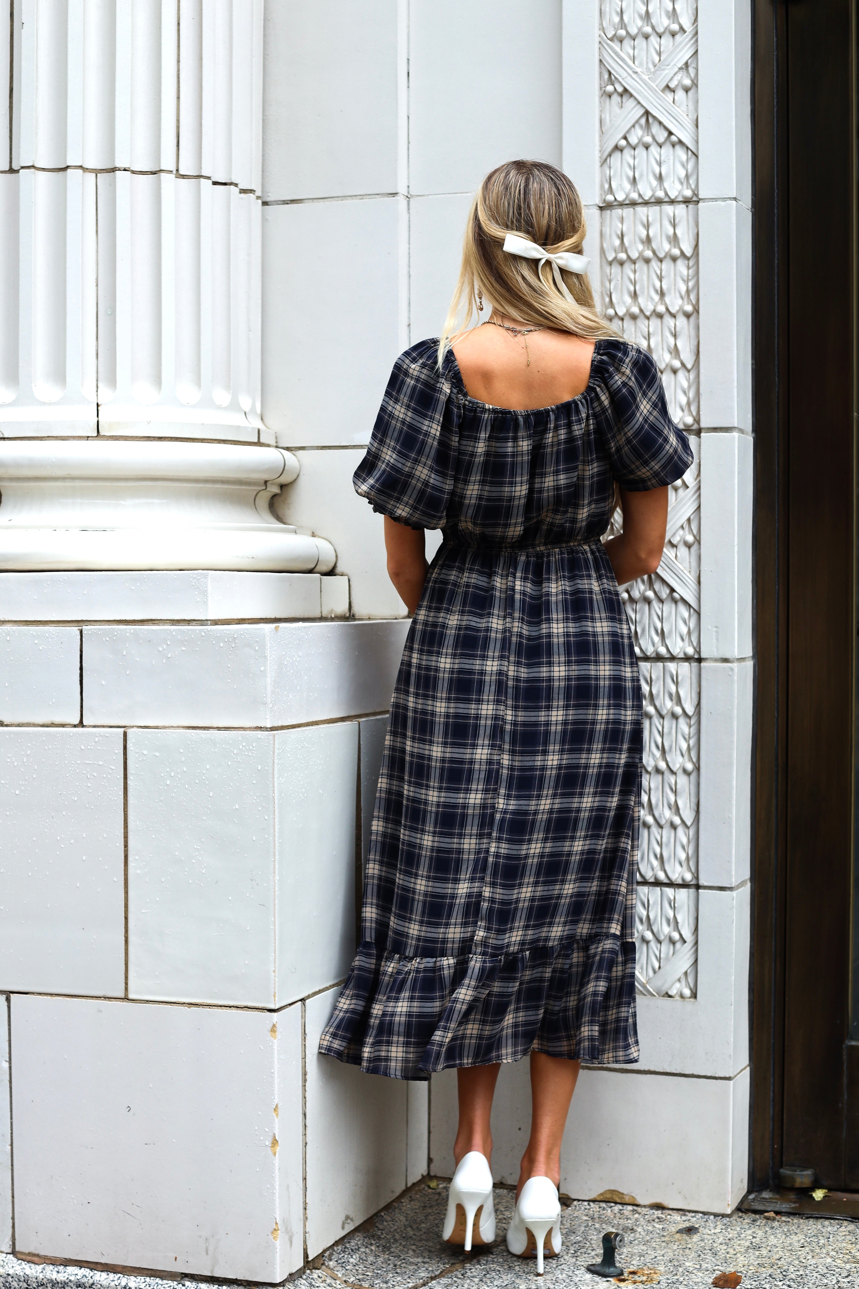 The Twila Modest Plaid Dress